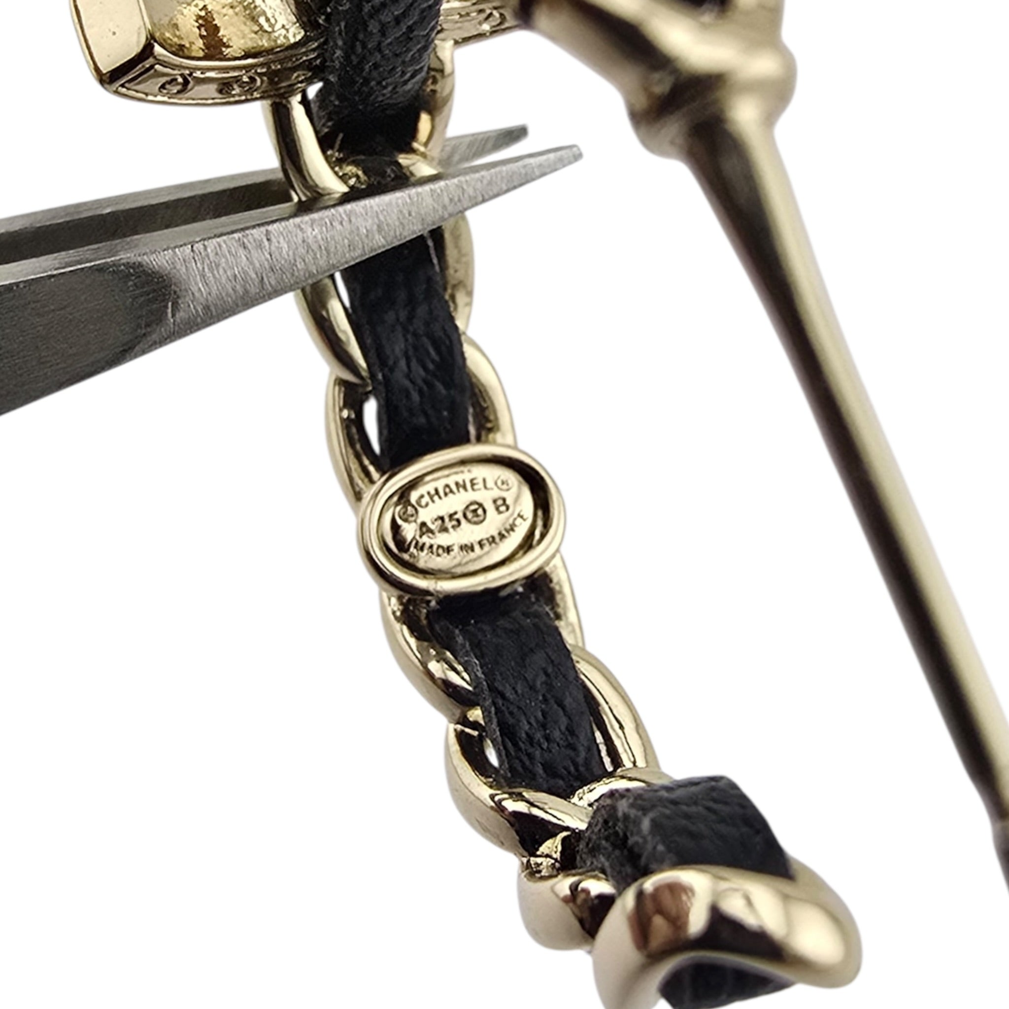 Chanel CC Leather Metal Hoop Earrings 2025 CHANEL