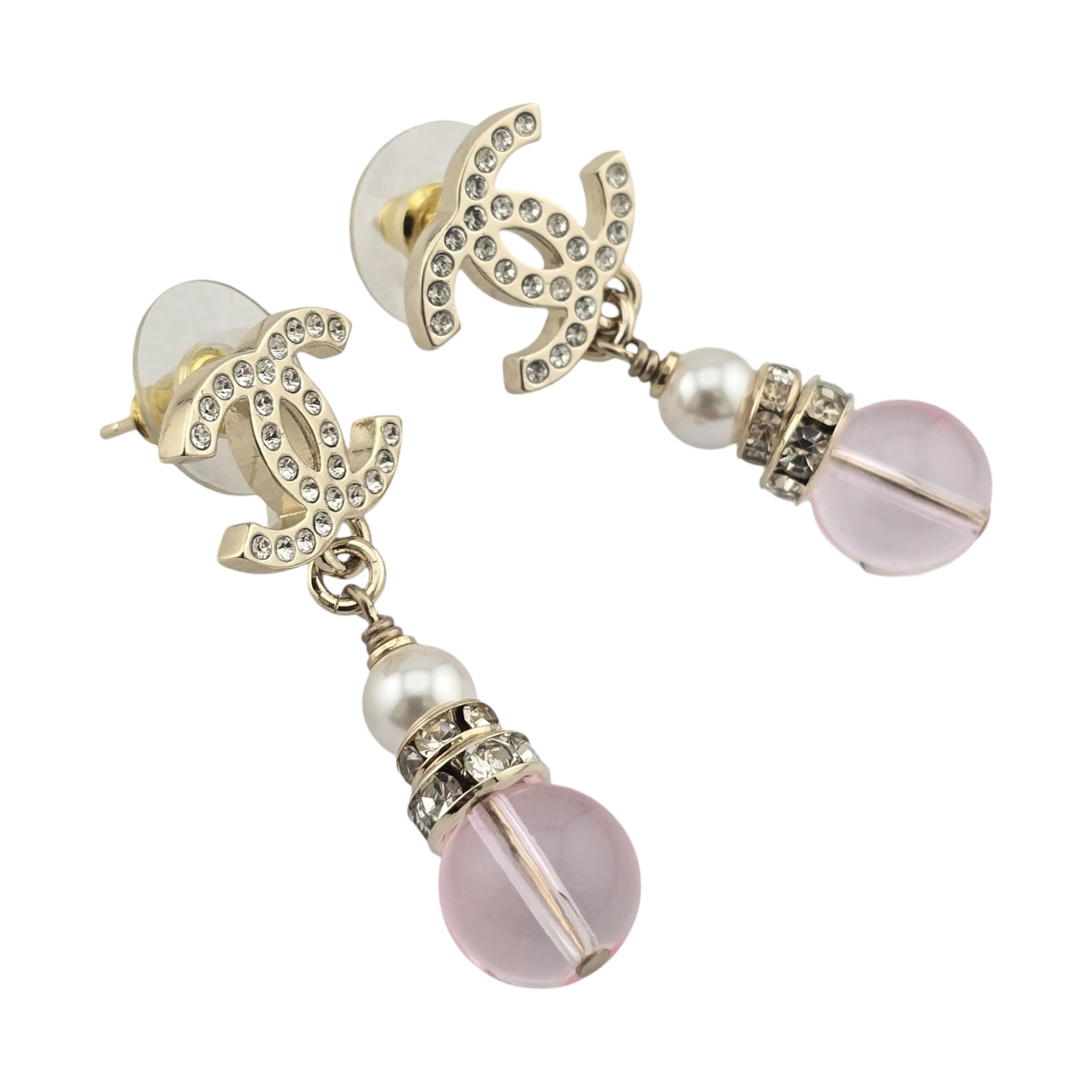 Chanel CC Faux Pearl Pink Drop Earrings 2026 CHANEL