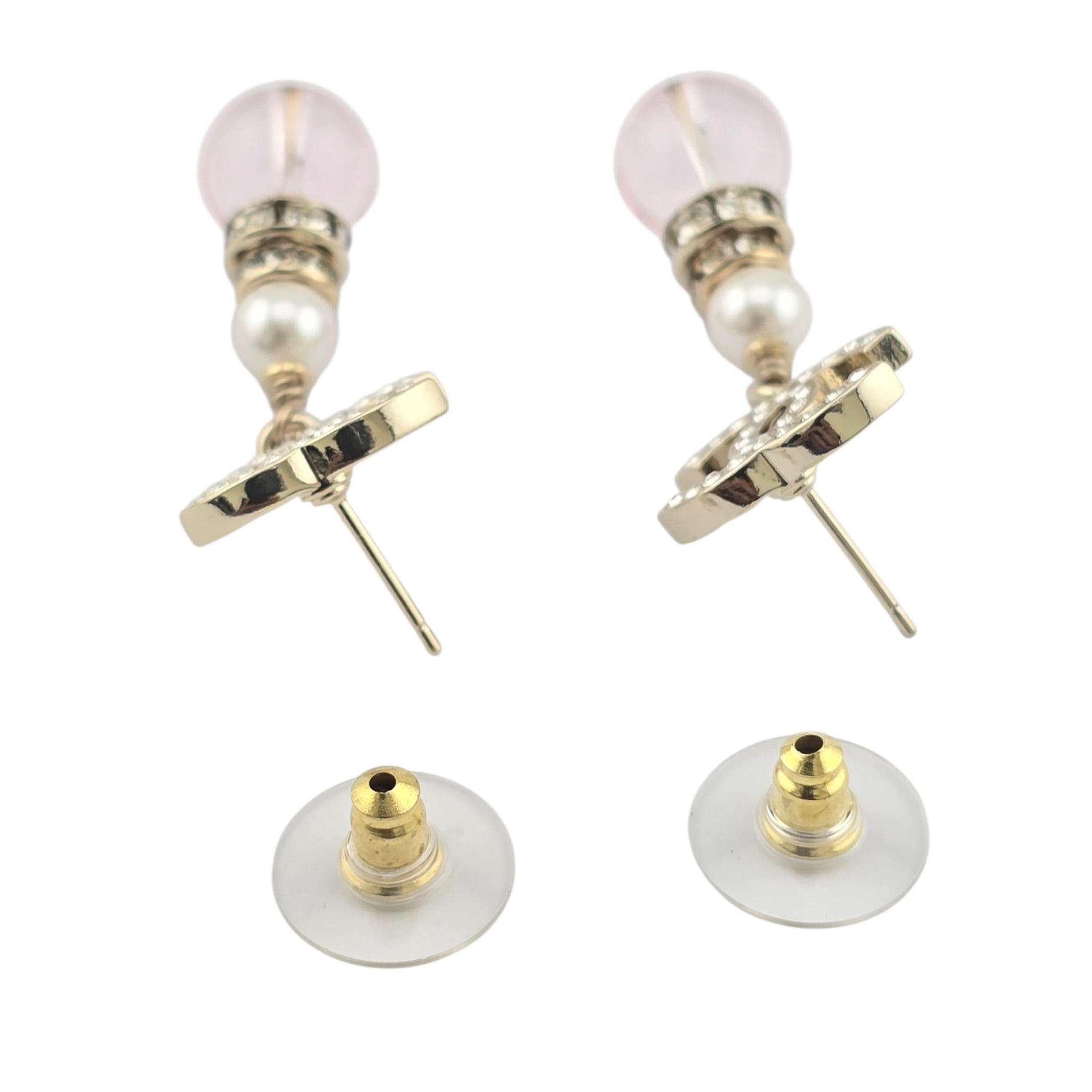 Chanel CC Faux Pearl Pink Drop Earrings 2026 CHANEL
