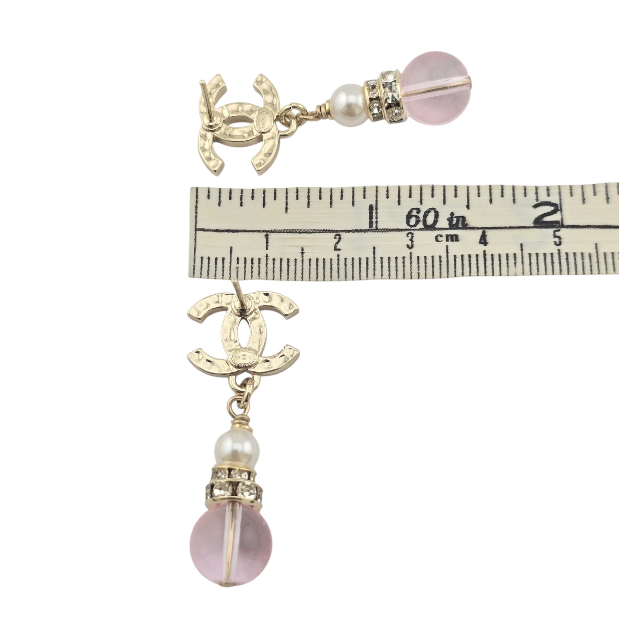 Chanel CC Faux Pearl Pink Drop Earrings 2026 CHANEL