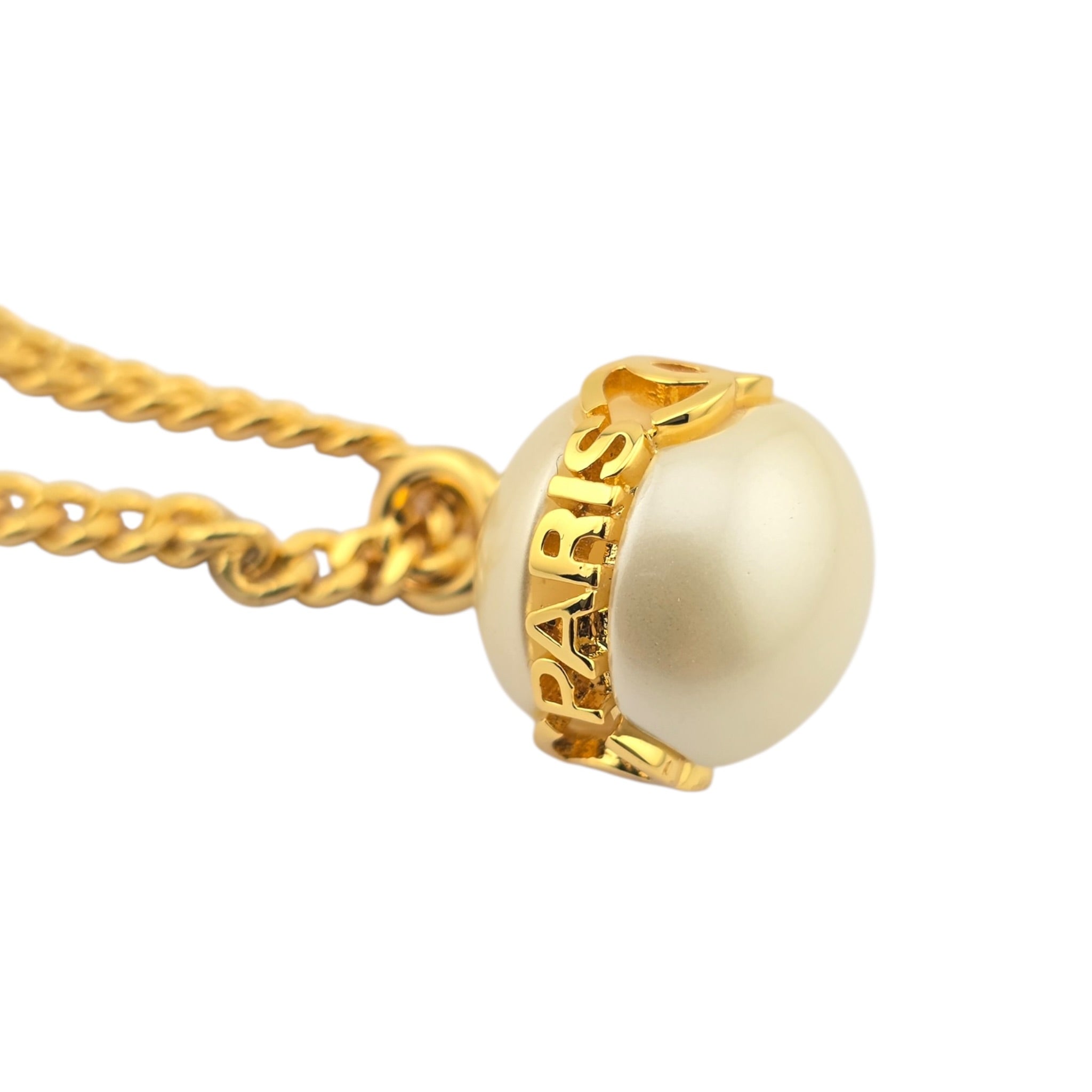 Chanel CC Gold Faux Pearl Pendant Necklace 2023 CHANEL