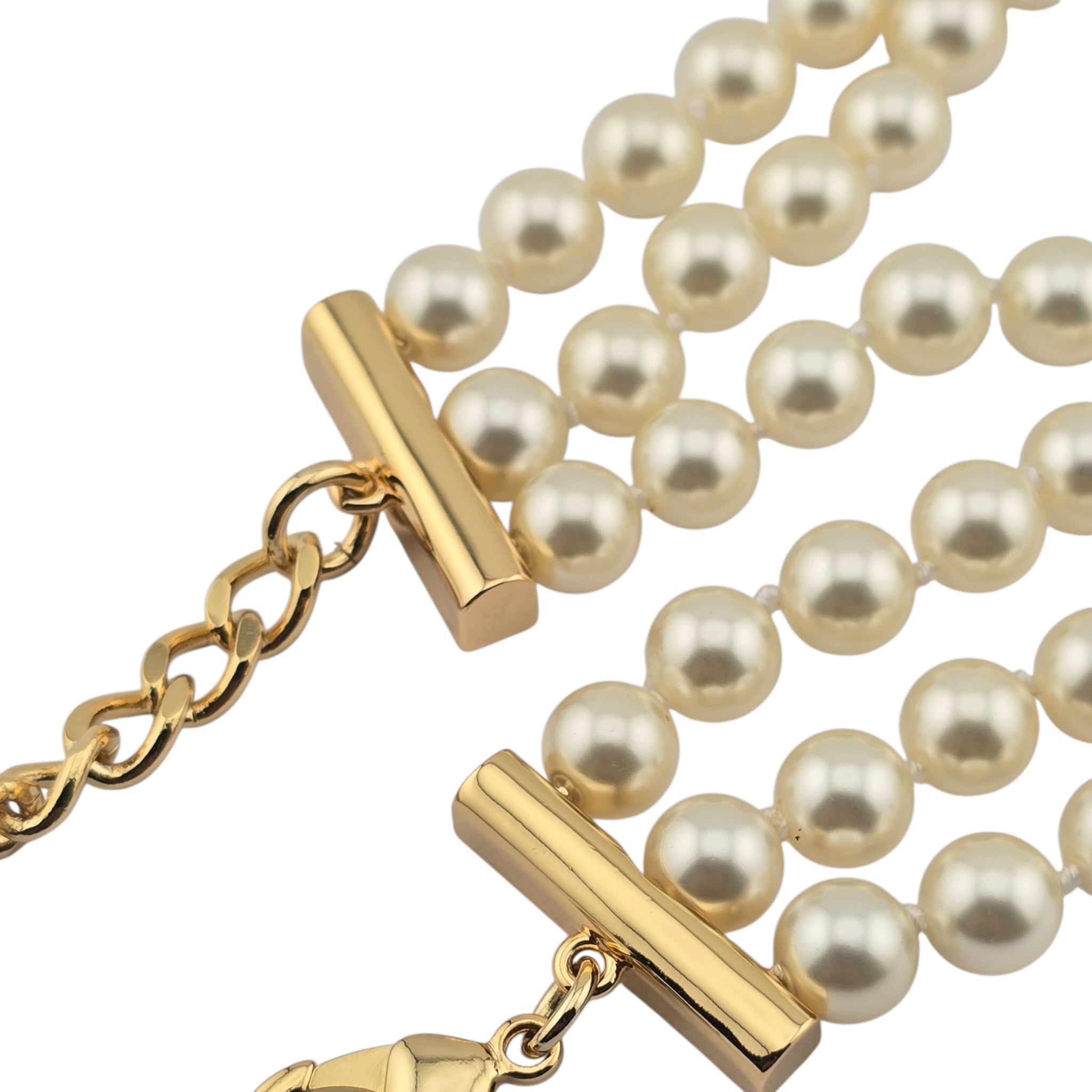 Chanel CC Faux Pearl Gold Pendant Necklace 2024 CHANEL
