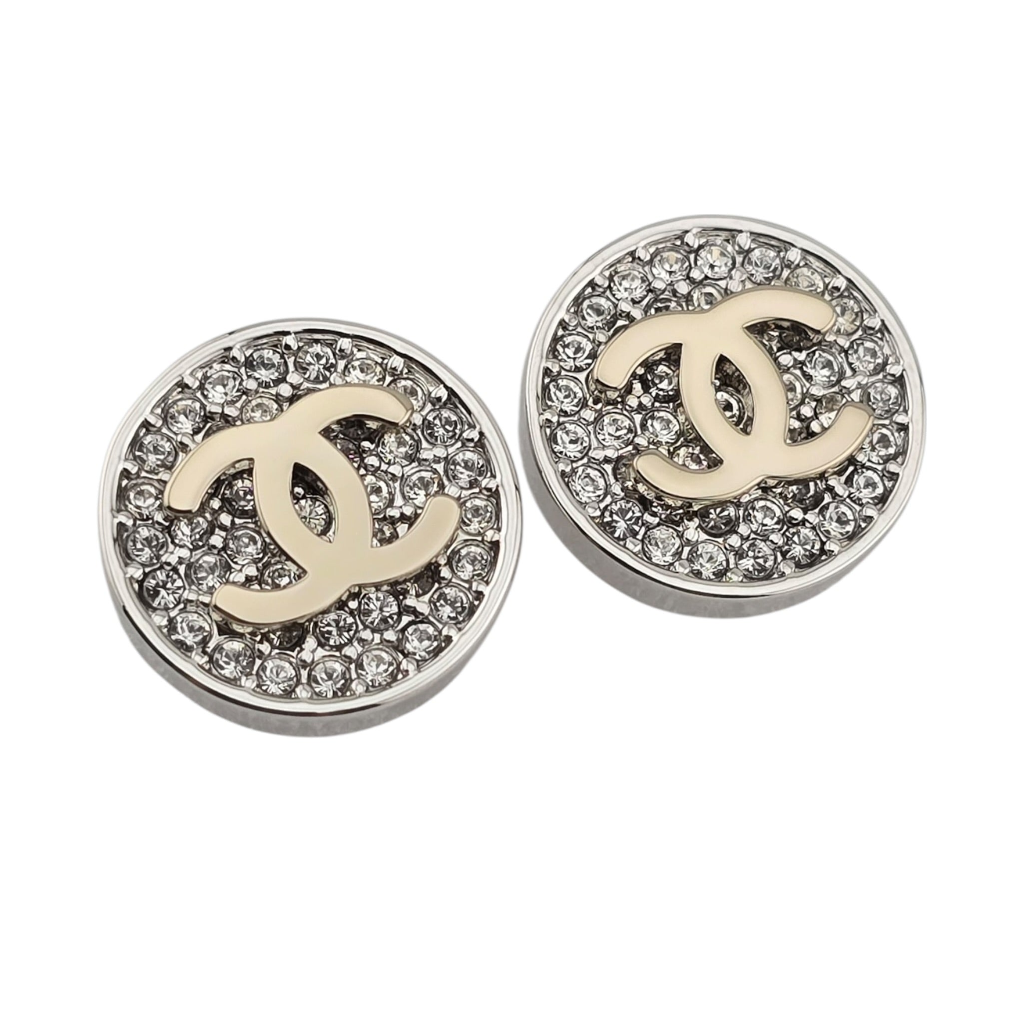 Chanel CC Round Crystal Earrings 2026 CHANEL