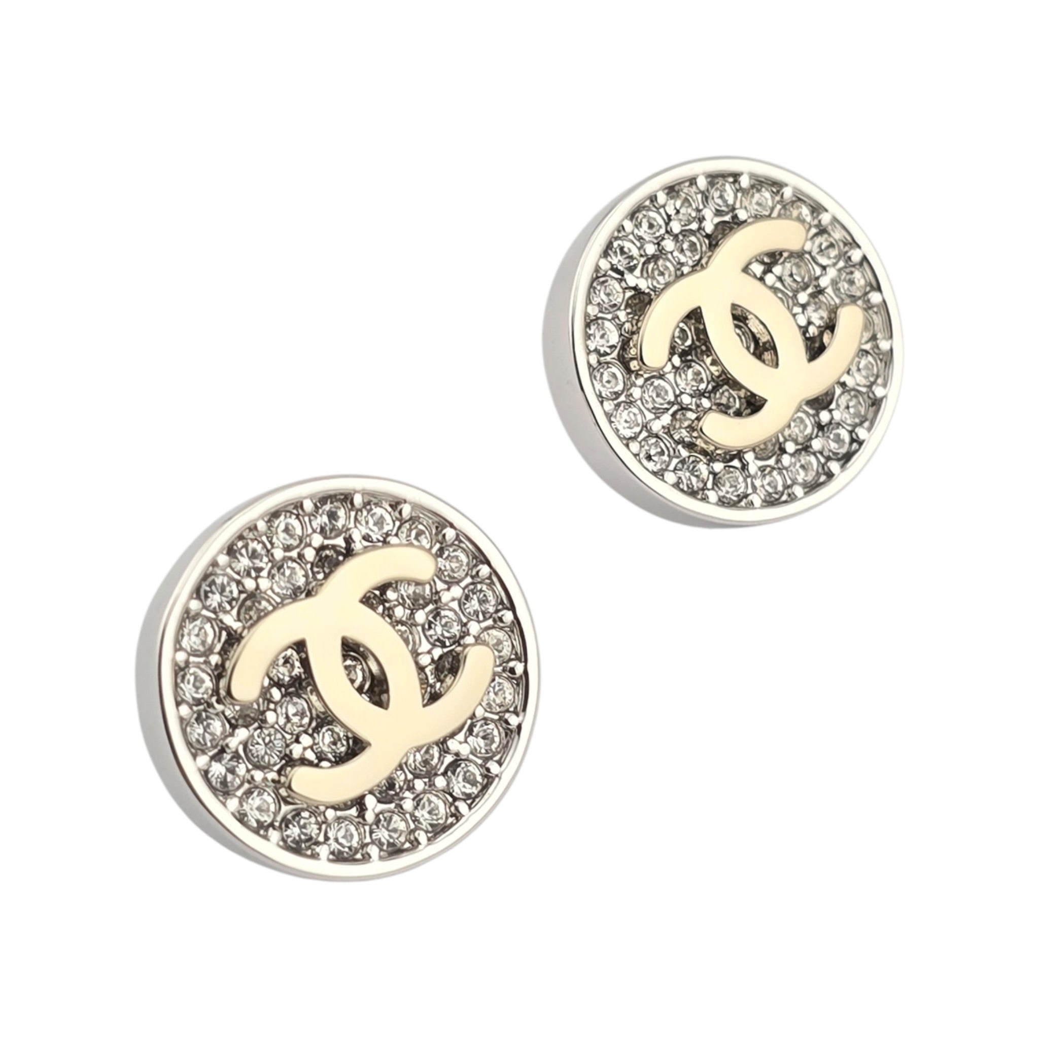 Chanel CC Round Crystal Earrings 2026 CHANEL