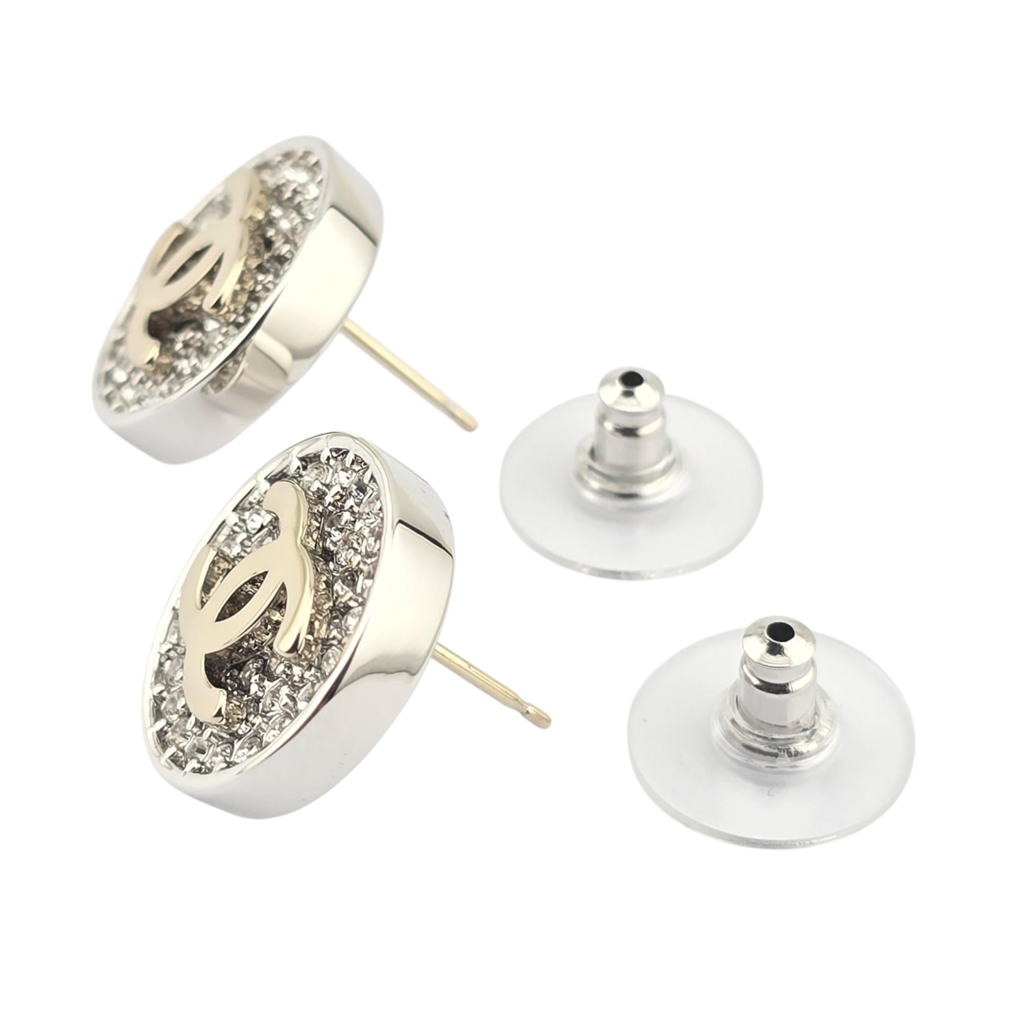 Chanel CC Round Crystal Earrings 2026 CHANEL