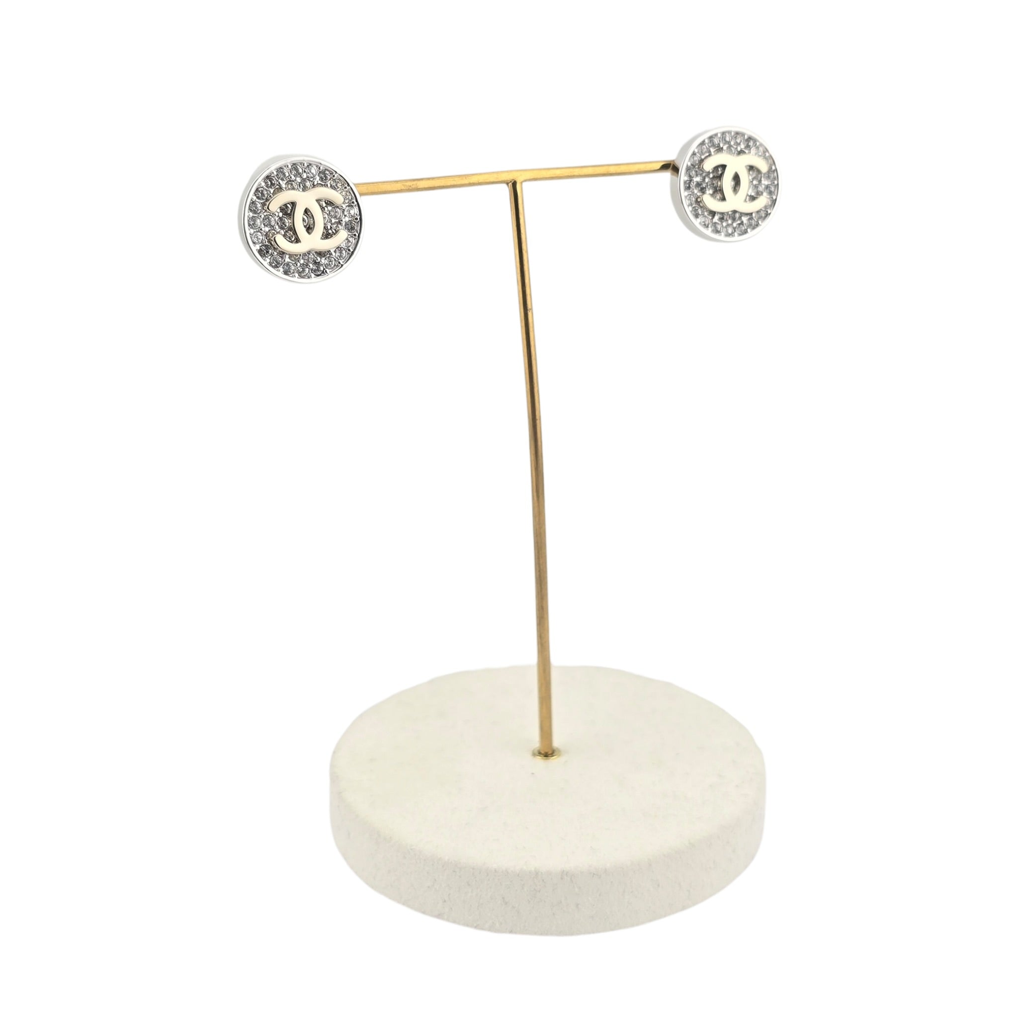 Chanel CC Round Crystal Earrings 2026 CHANEL