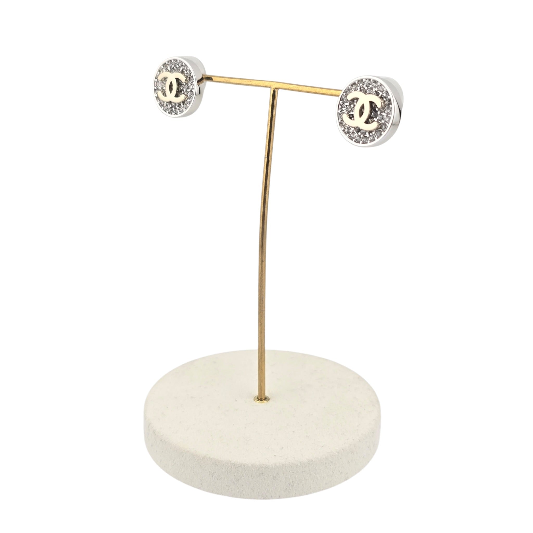 Chanel CC Round Crystal Earrings 2026 CHANEL