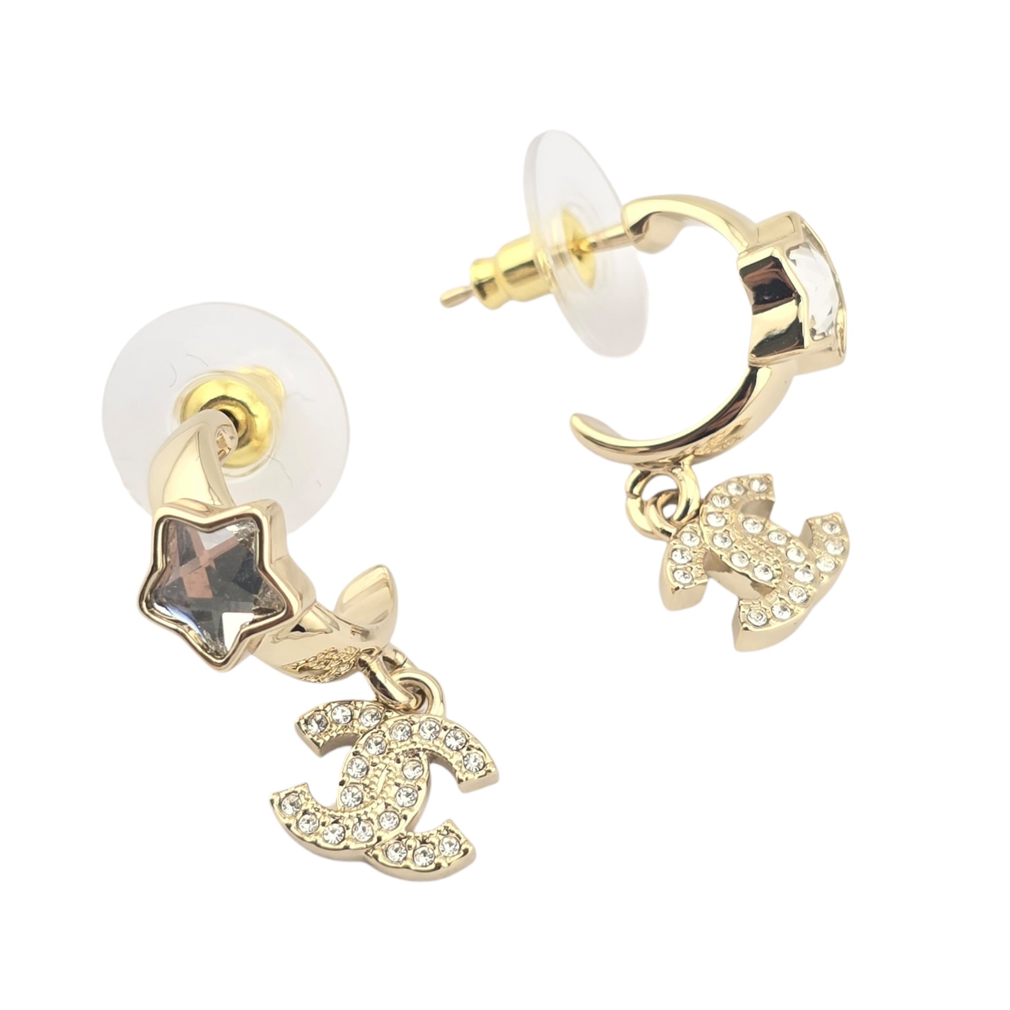 Chanel CC Gold Star Crystal Earrings 2025 CHANEL