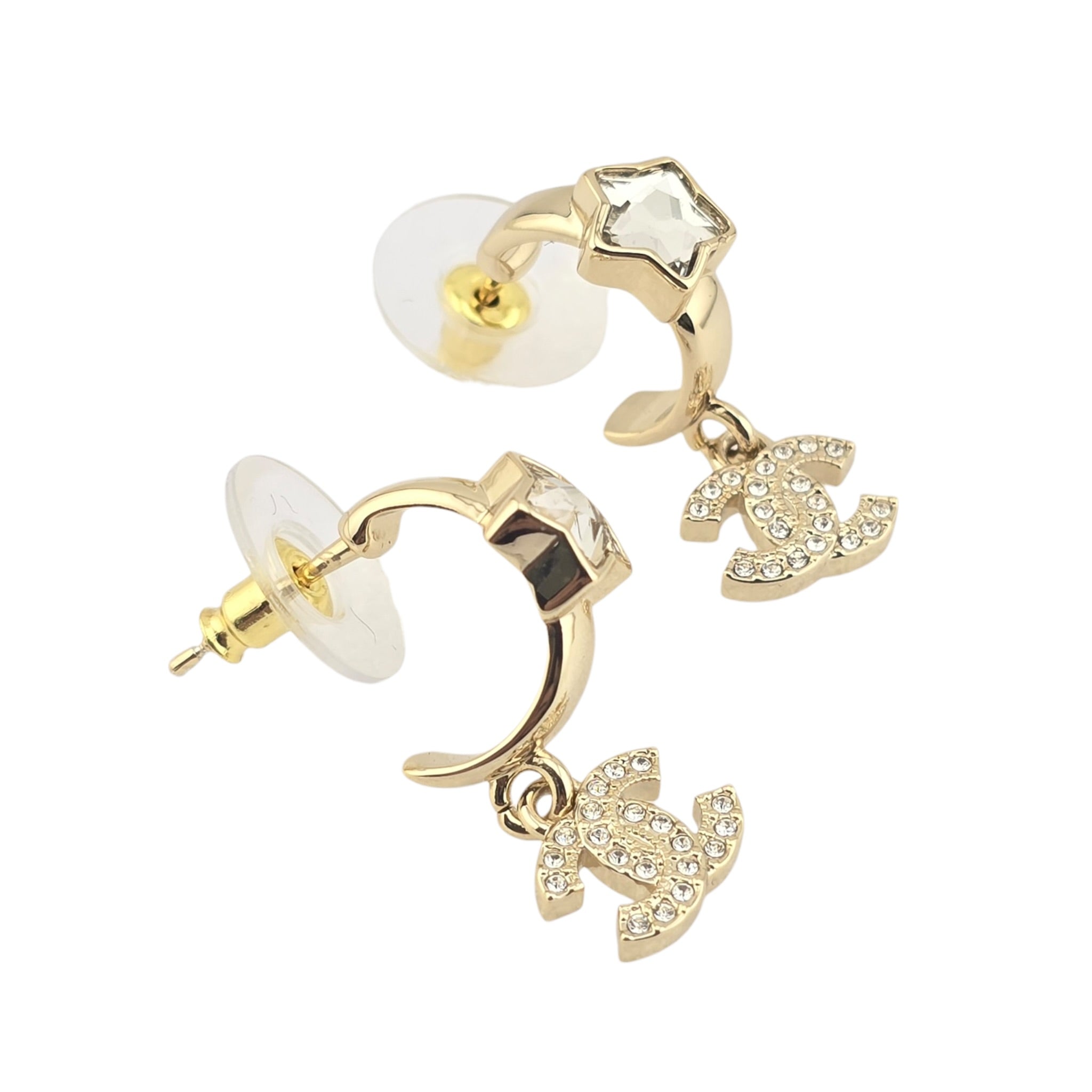 Chanel CC Gold Star Crystal Earrings 2025 CHANEL