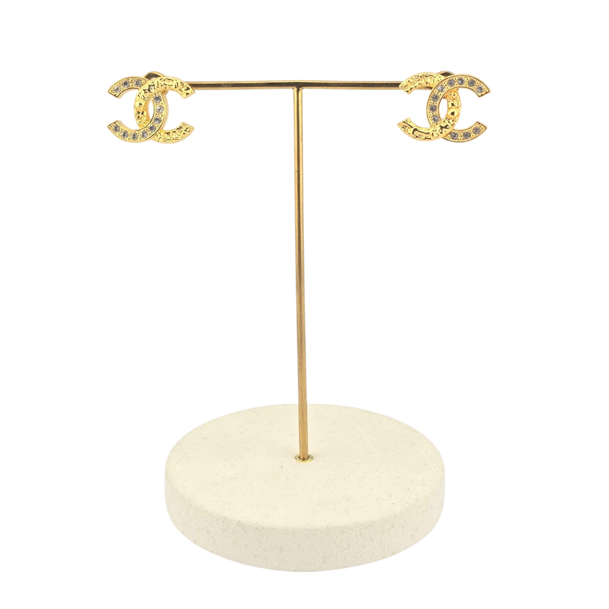 Chanel CC Gold Crystal Earrings 2026 CHANEL