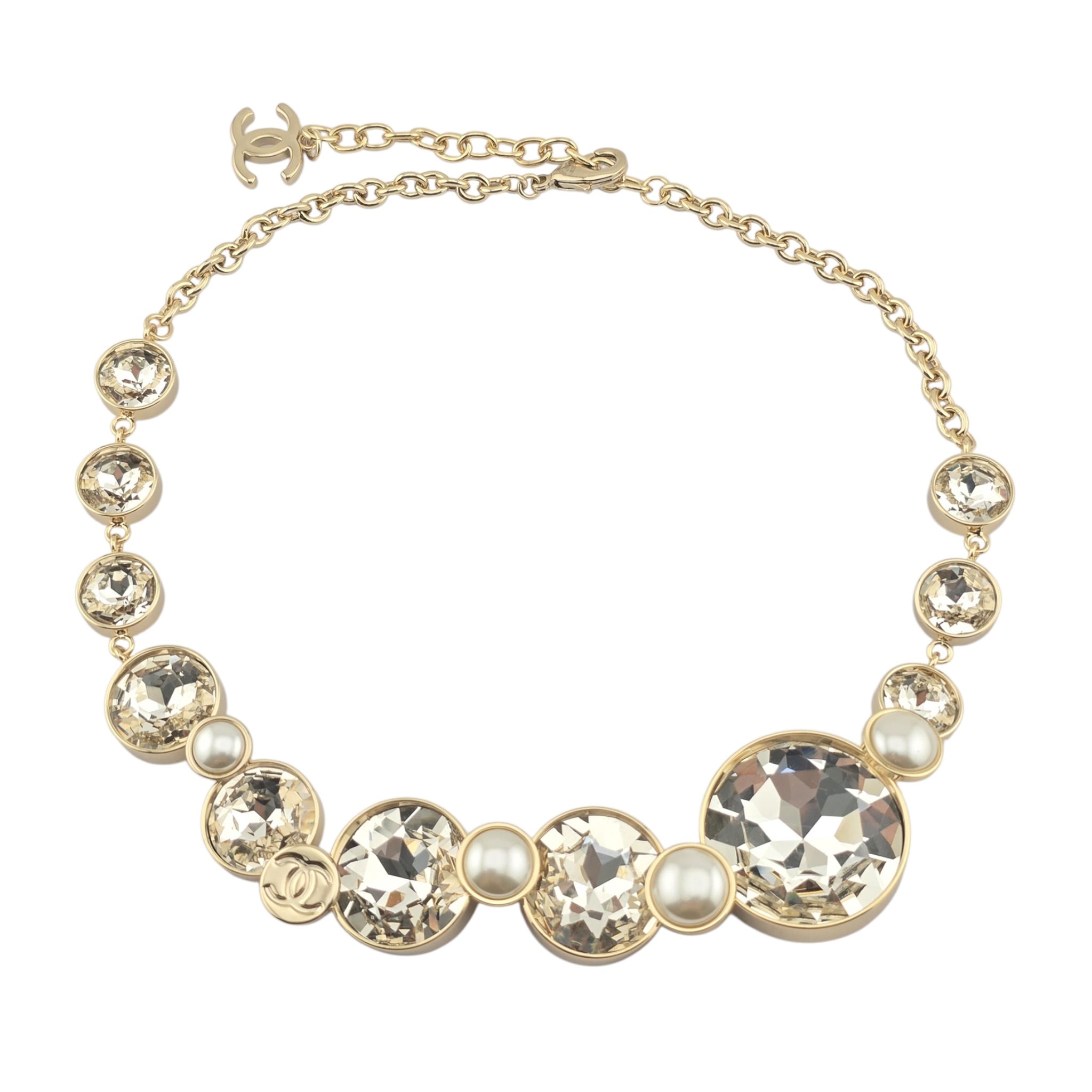 Chanel CC Faux Pearl Large Crystal Necklace 2025 CHANEL