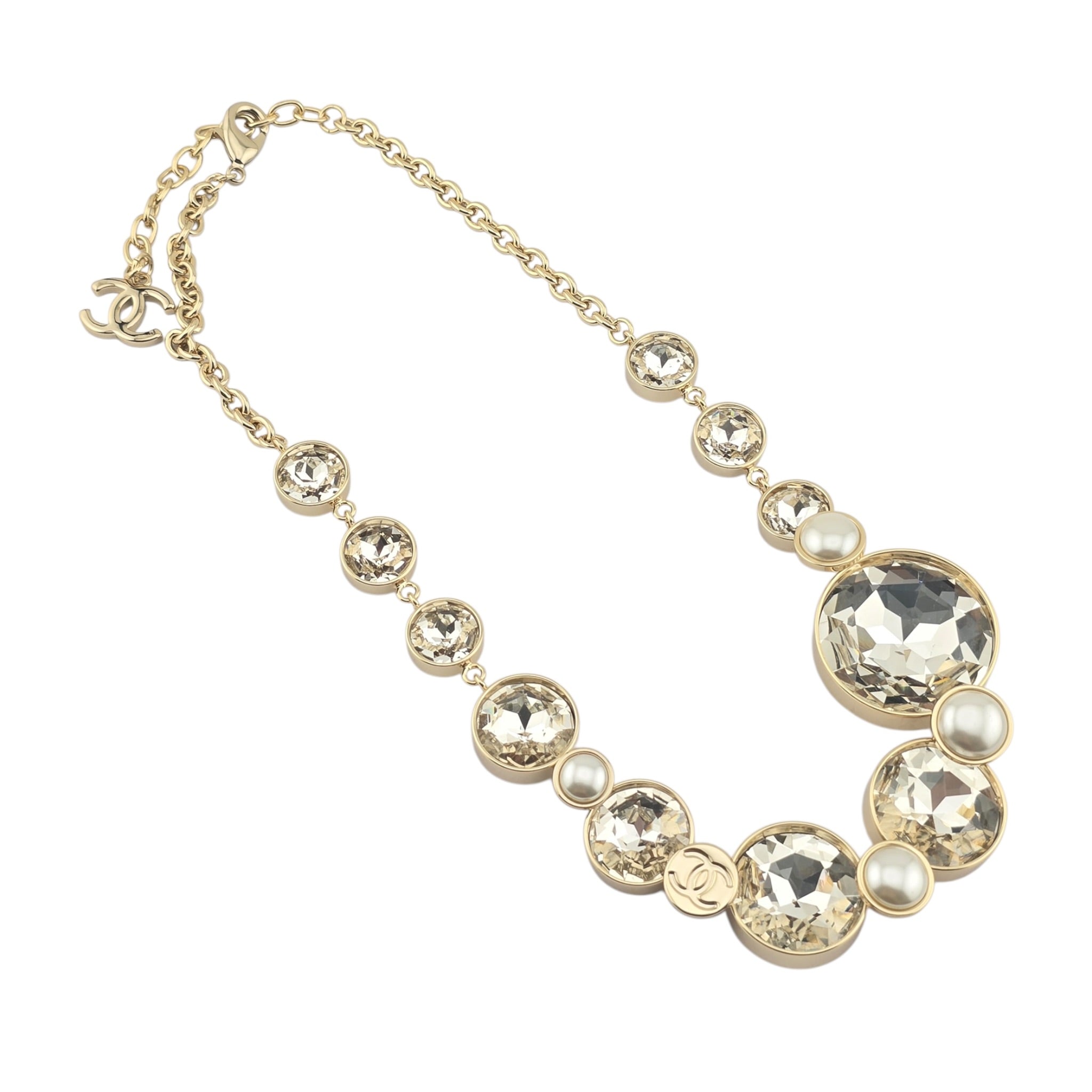 Chanel CC Faux Pearl Large Crystal Necklace 2025 CHANEL