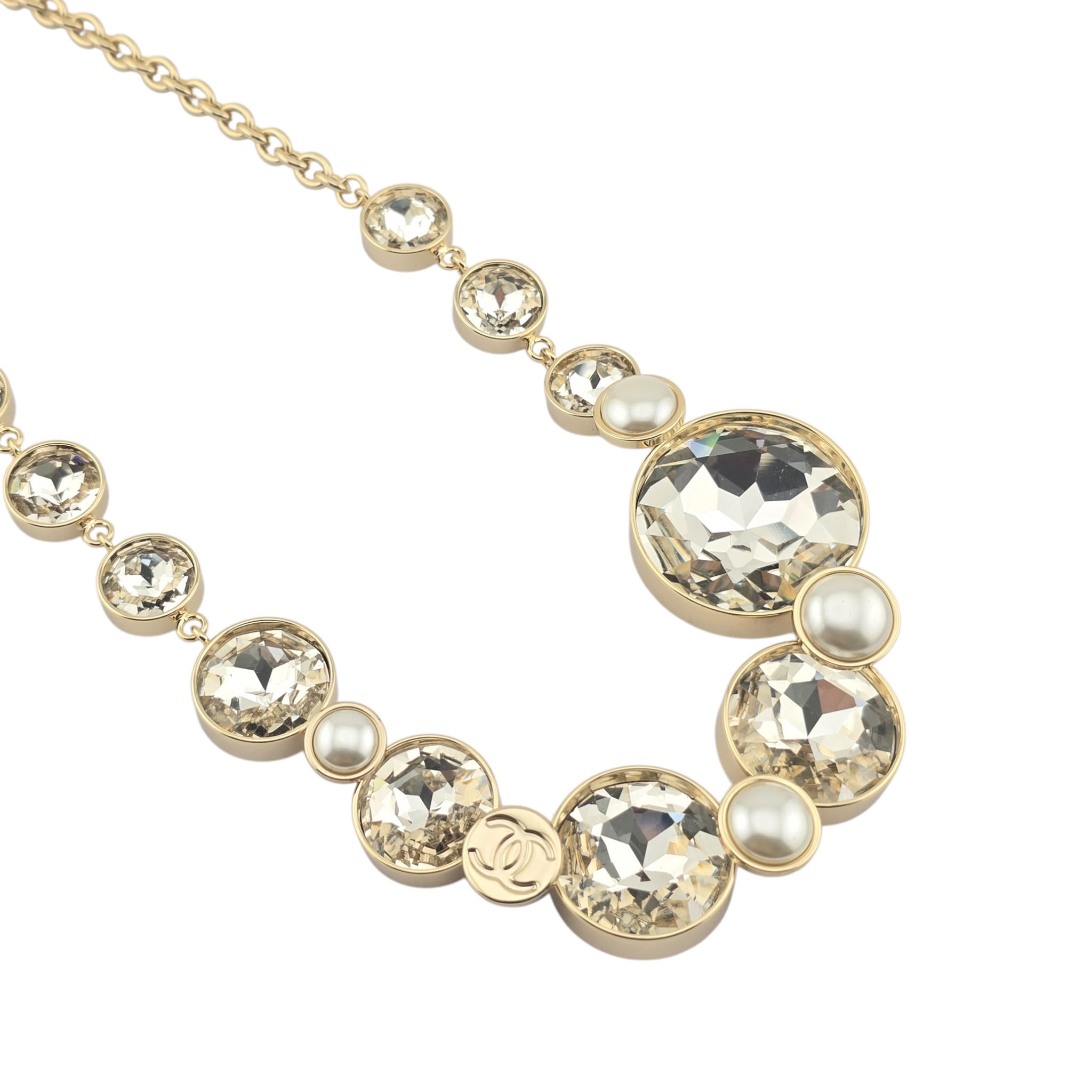 Chanel CC Faux Pearl Large Crystal Necklace 2025 CHANEL