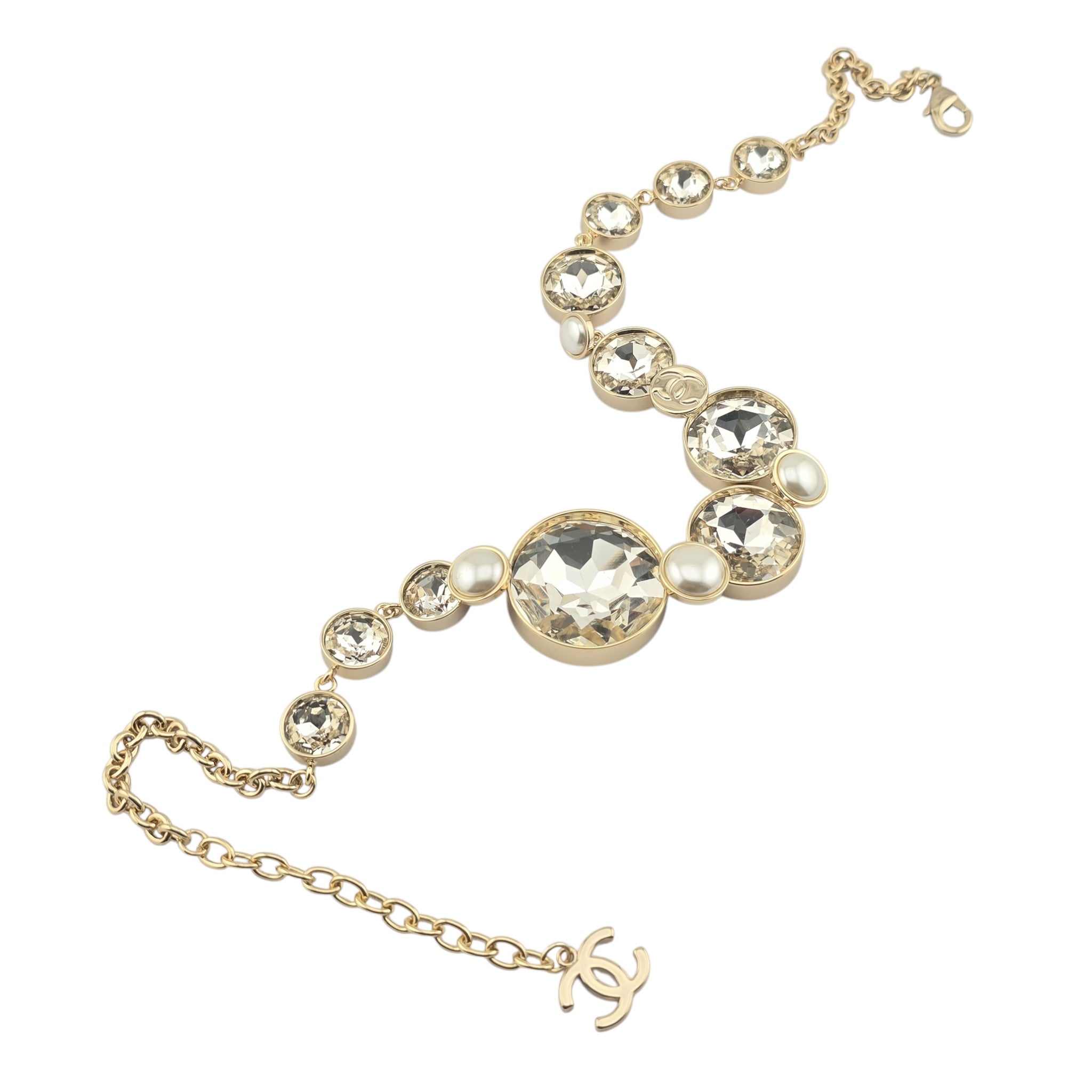 Chanel CC Faux Pearl Large Crystal Necklace 2025 CHANEL