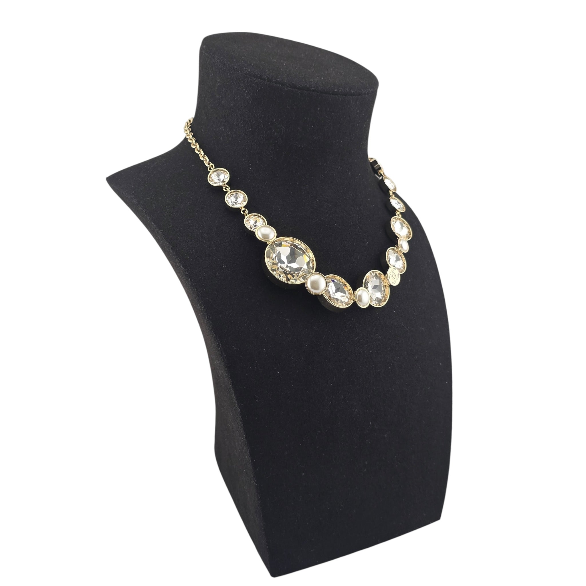 Chanel CC Faux Pearl Large Crystal Necklace 2025 CHANEL