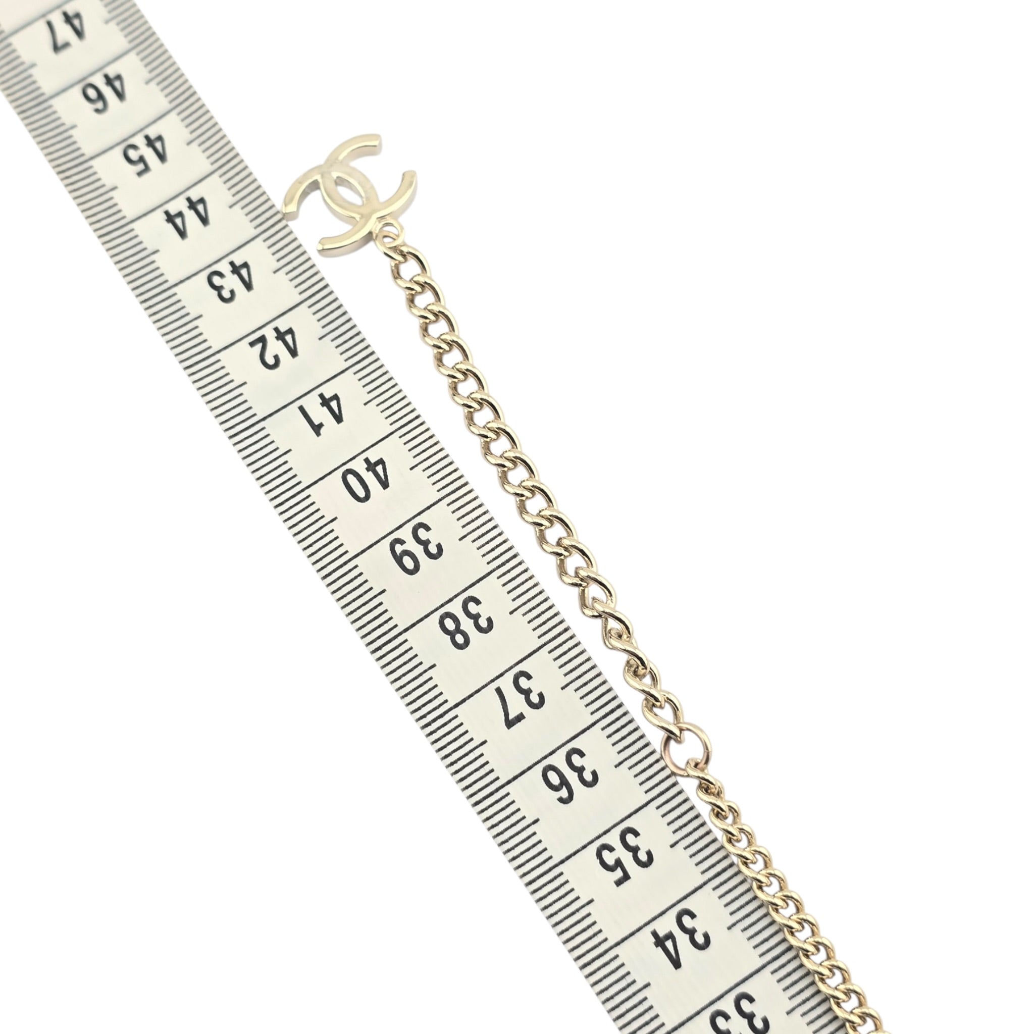 Chanel CC Blue Gold Flower Crystal Resin Denim Necklace 2026 CHANEL