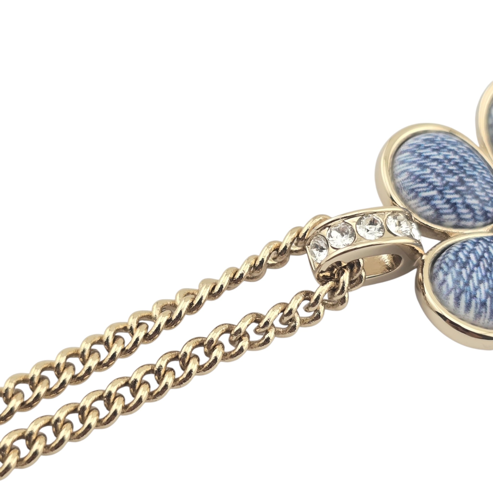 Chanel CC Blue Gold Flower Resin Denim Bracelet 2026 CHANEL