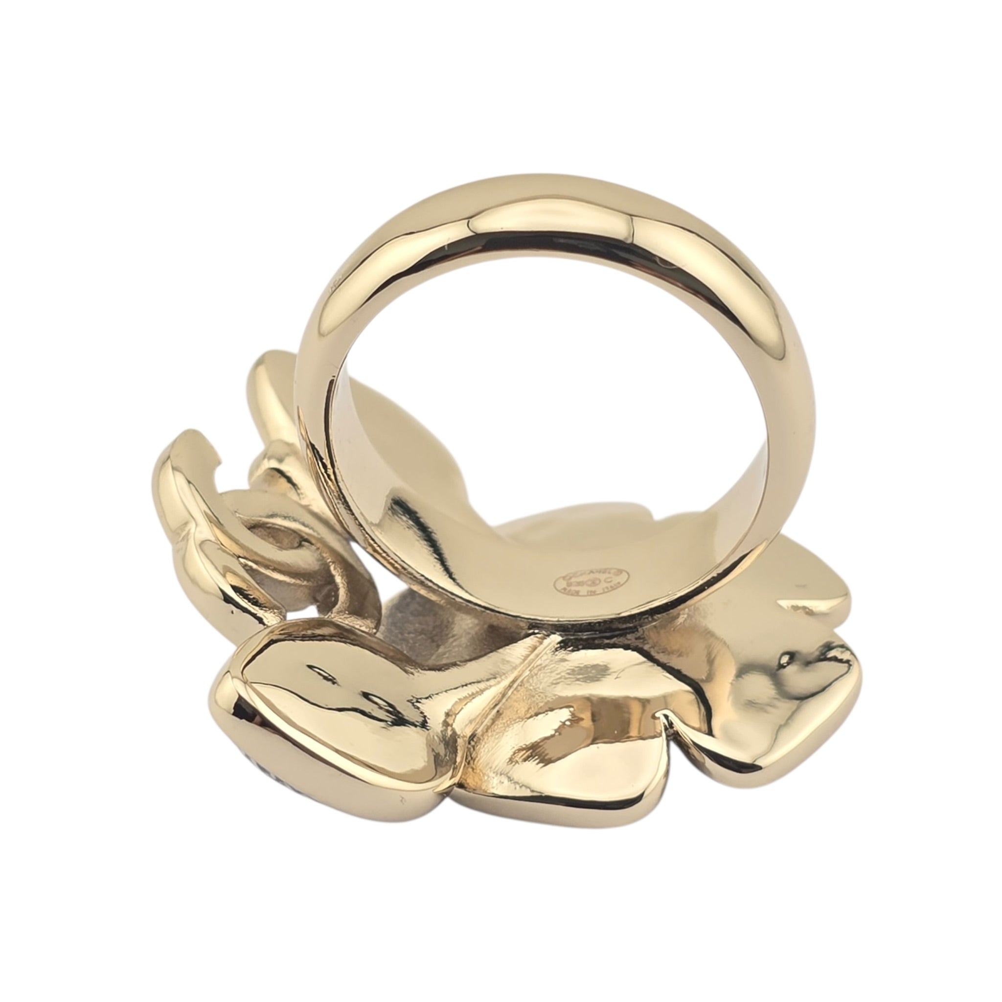 Chanel CC Blue Gold Flower Resin Denim Ring 2026 CHANEL
