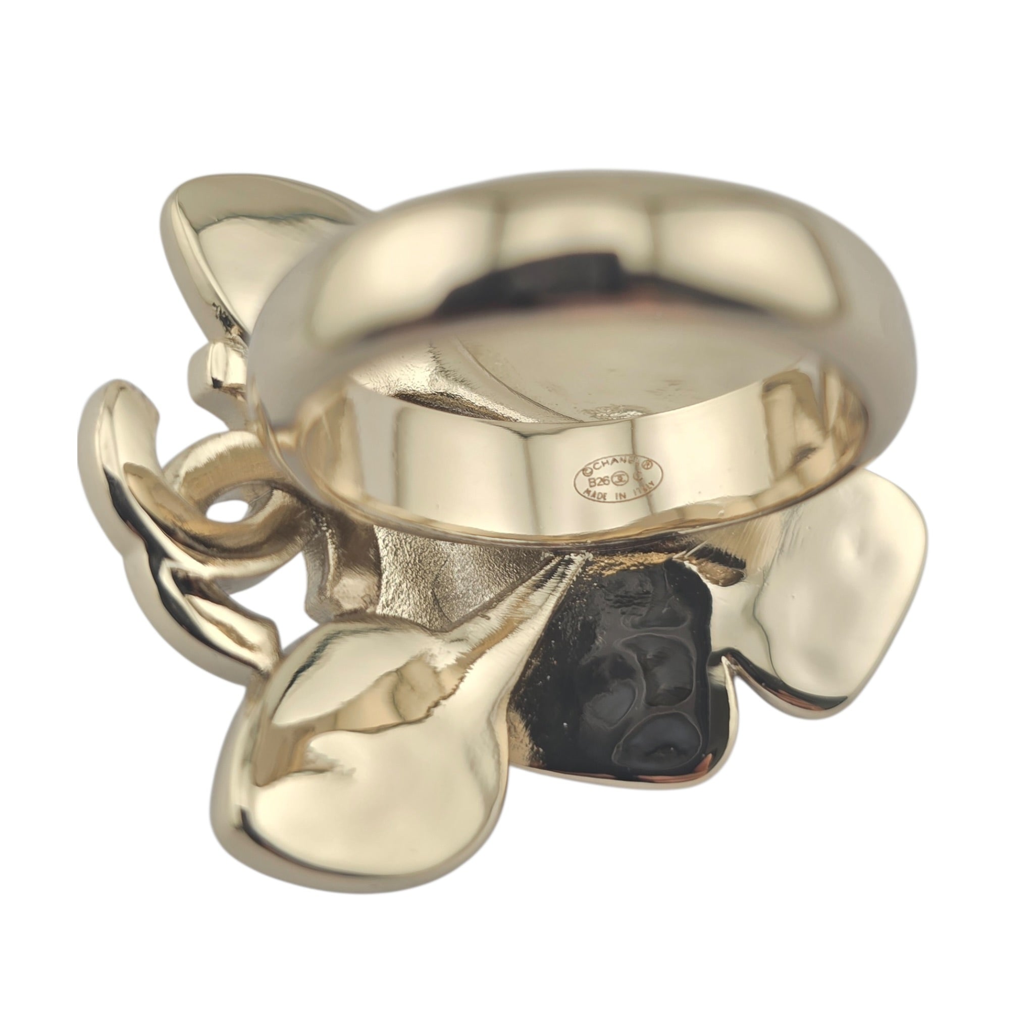 Chanel CC Blue Gold Flower Resin Denim Ring 2026 CHANEL