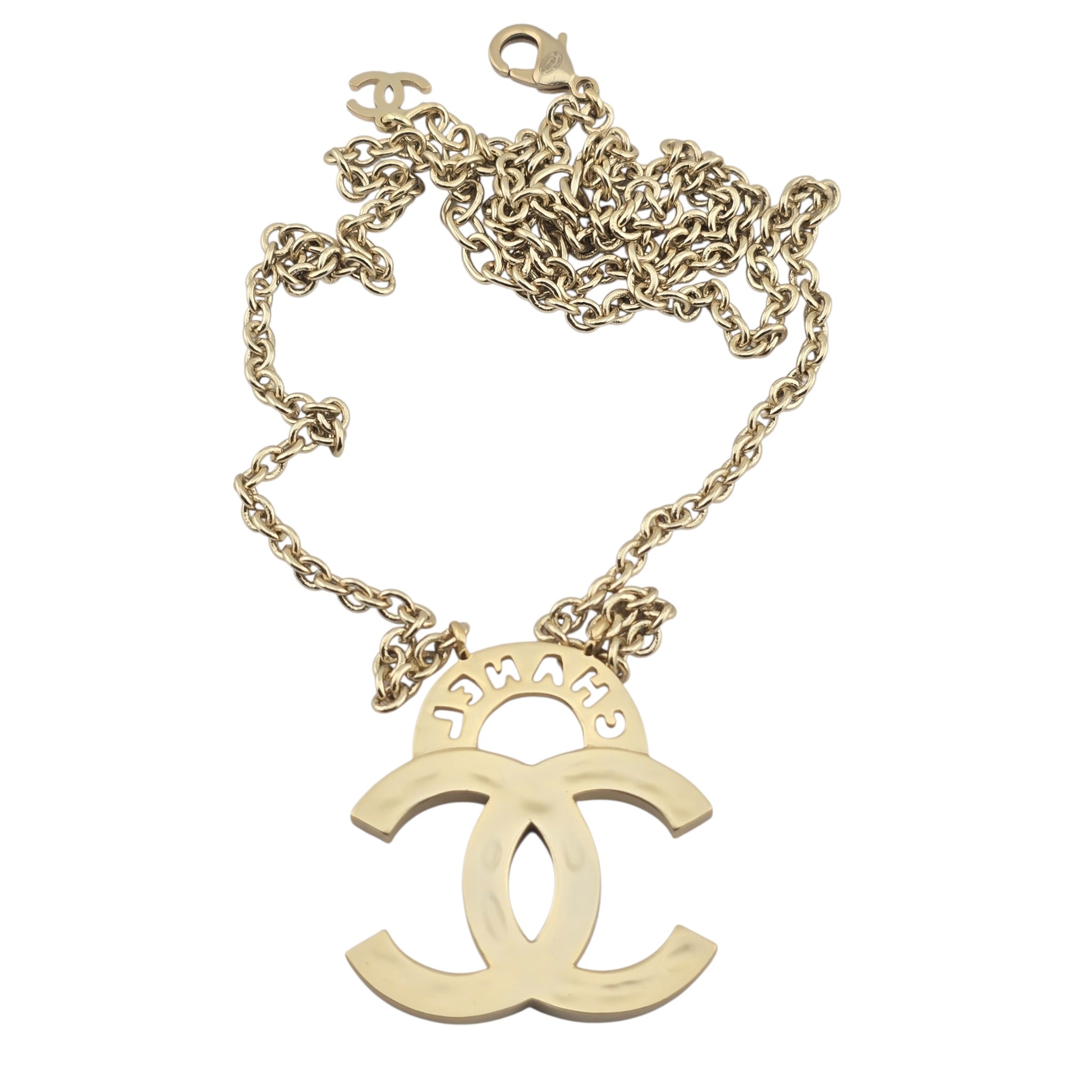 Chanel CC Gold Crystal Pendant Necklace 2021 CHANEL