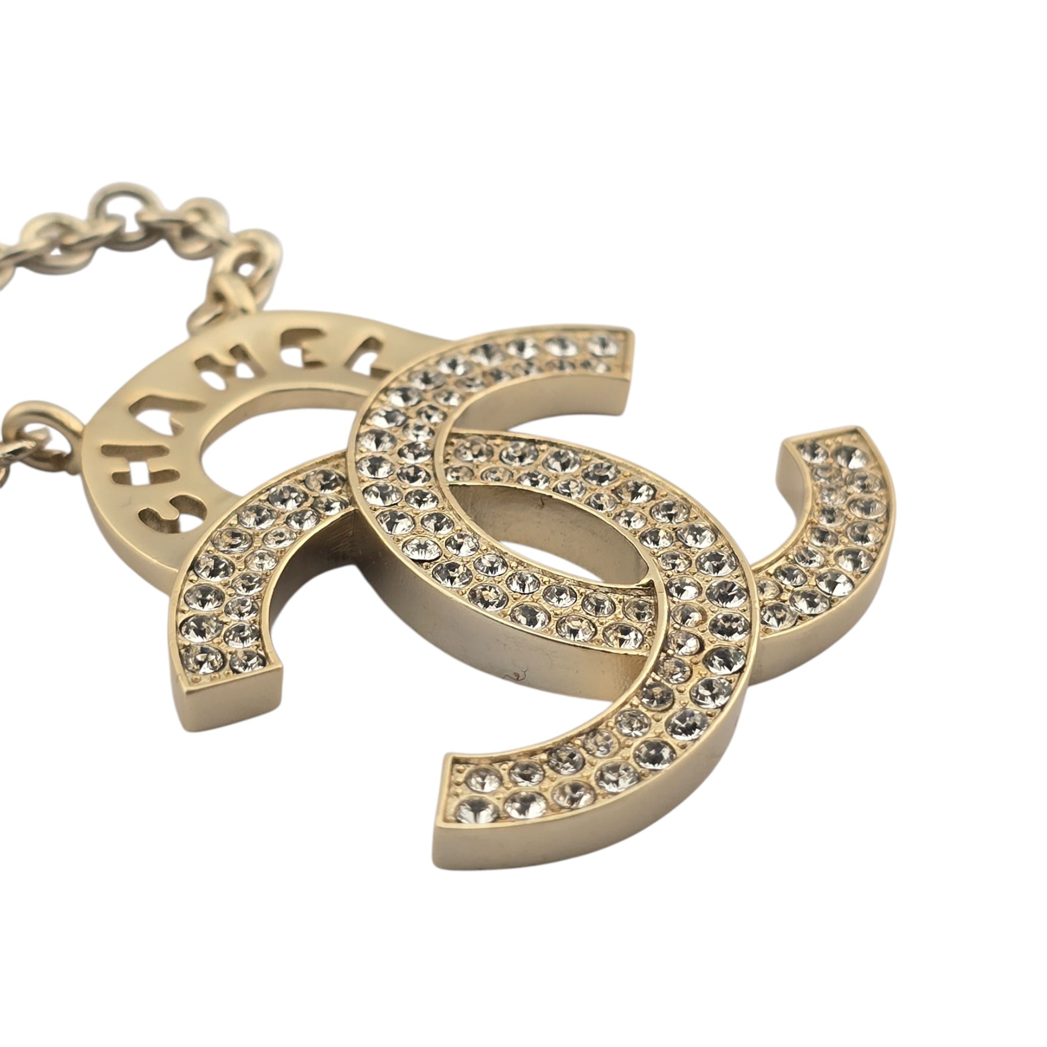 Chanel CC Gold Crystal Pendant Necklace 2021 CHANEL