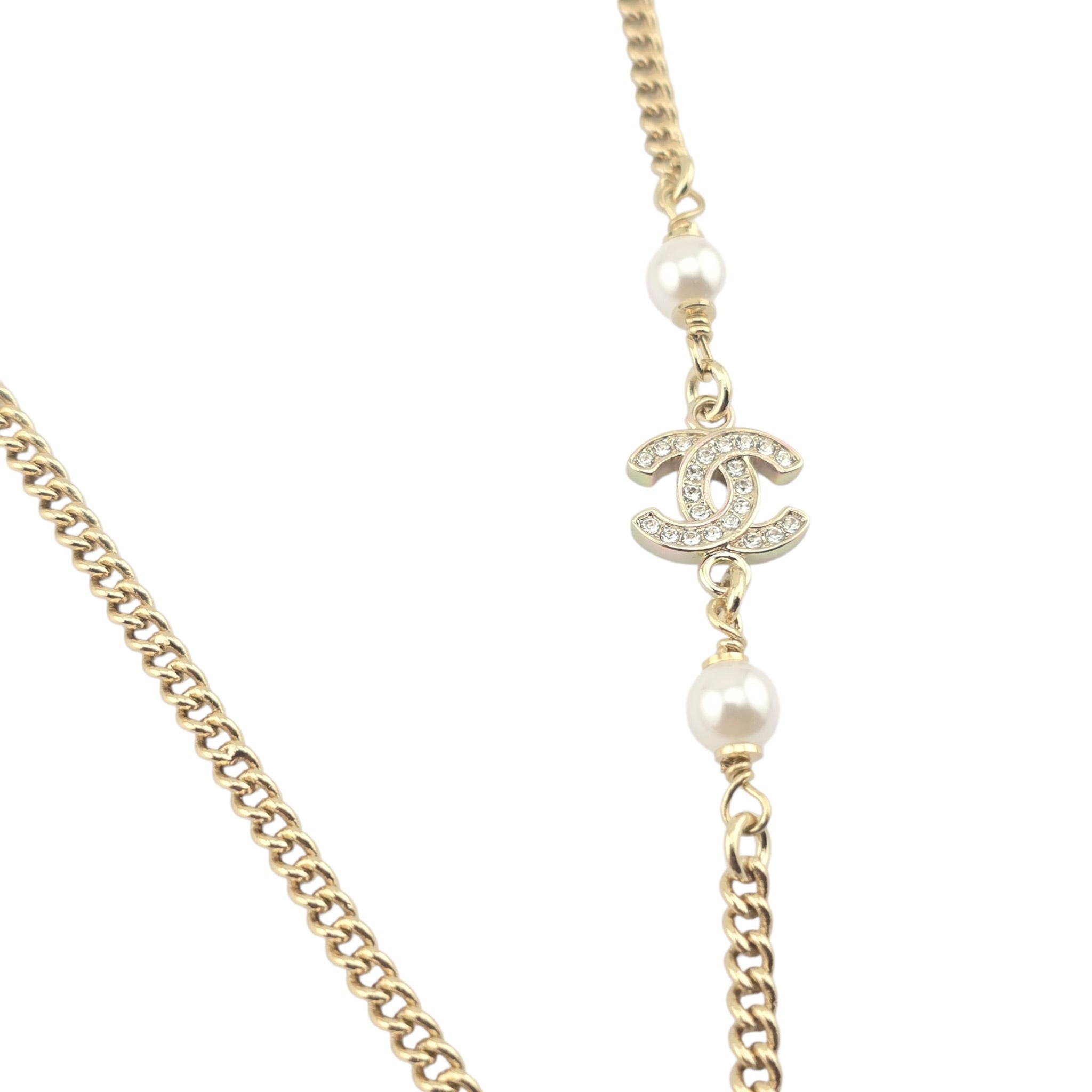 Chanel CC Blue Gold Flower Resin Denim Necklace 2026 CHANEL