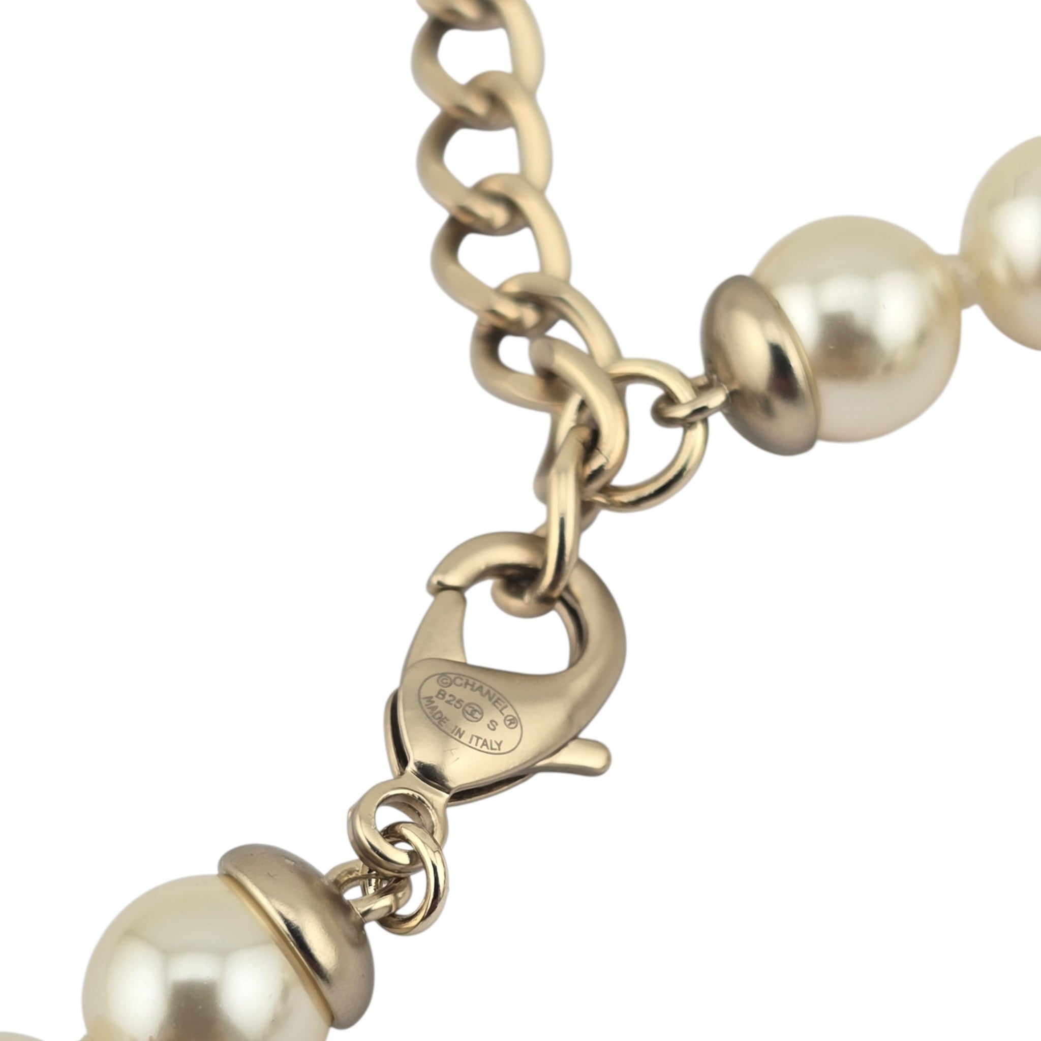 Chanel CC Faux Pearl Black Long Necklace 2025 CHANEL