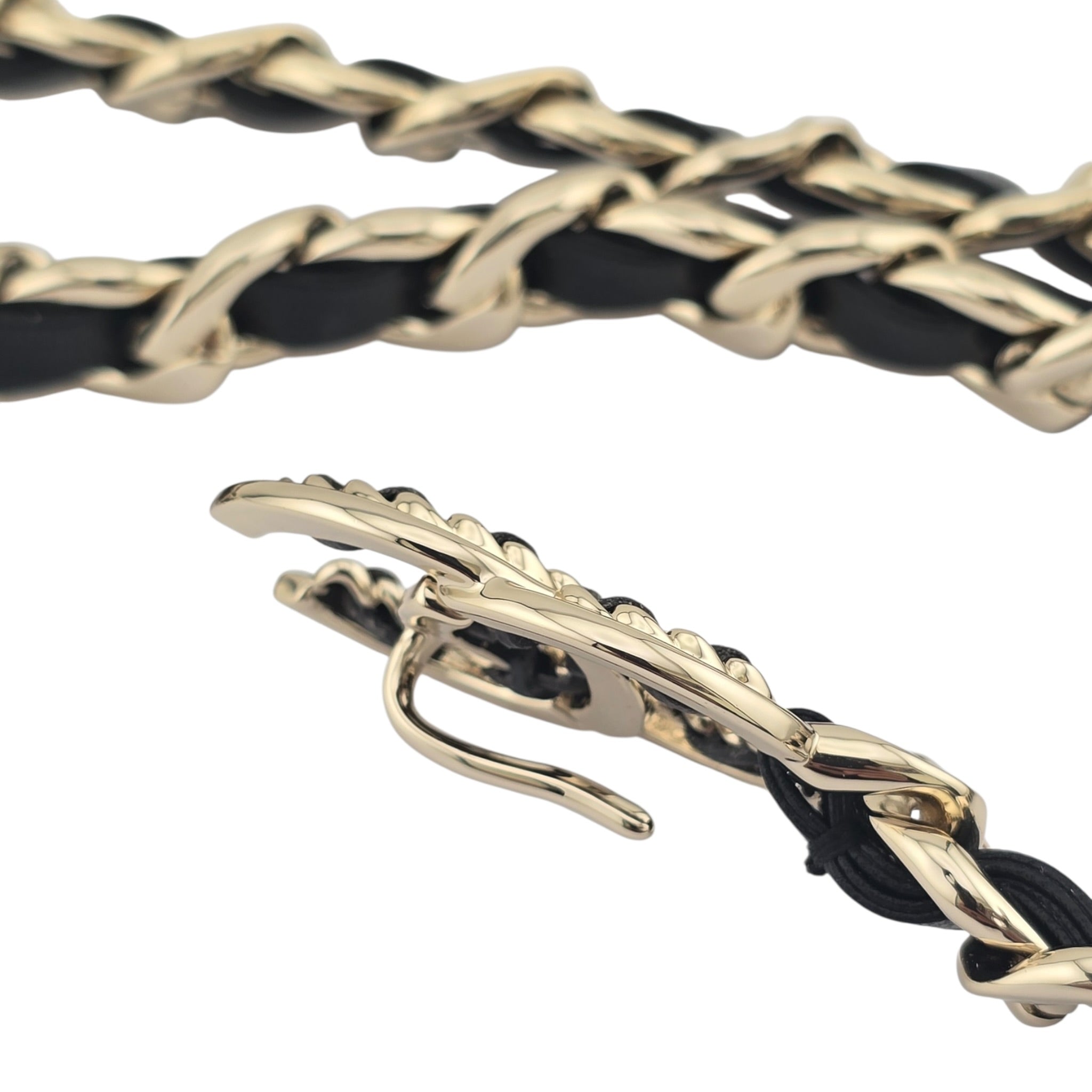 Chanel CC Gold Black Leather Belt 2022 CHANEL