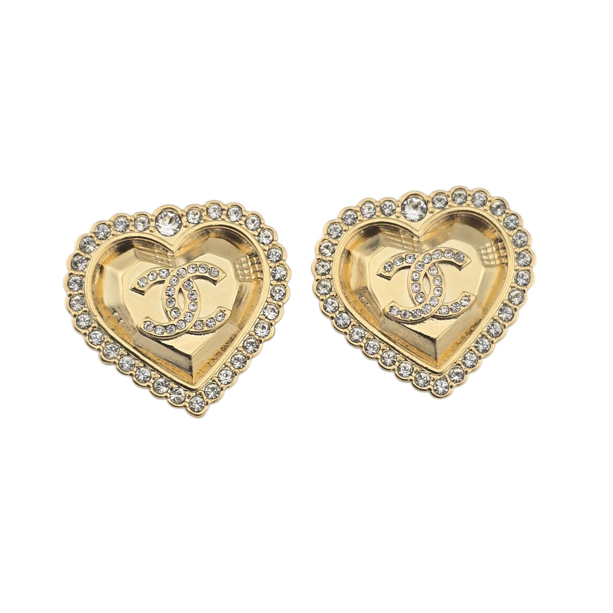 Chanel CC Gold Pendant Heart Earrings 2025 CHANEL