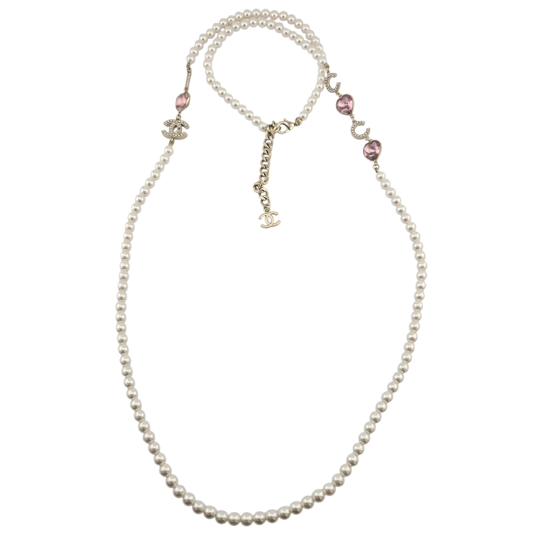 Chanel CC Coco Love Long Pearl Necklace 2022 CHANEL