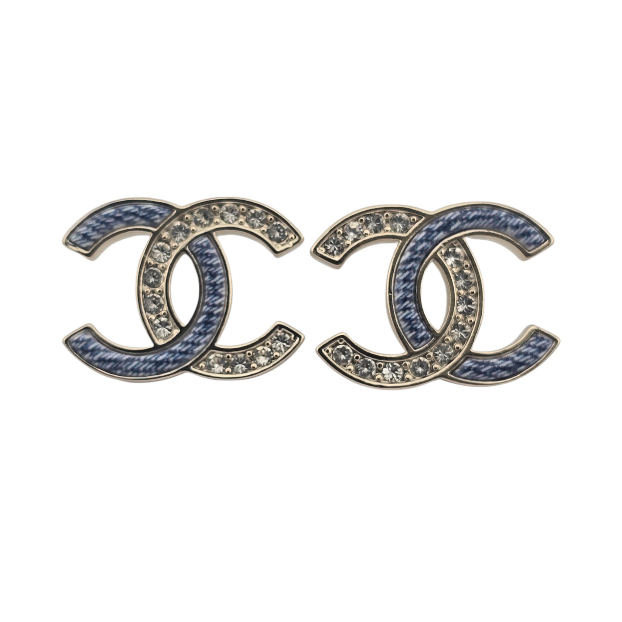 Chanel CC 26C Blue Gold Denim Earrings 2026 CHANEL