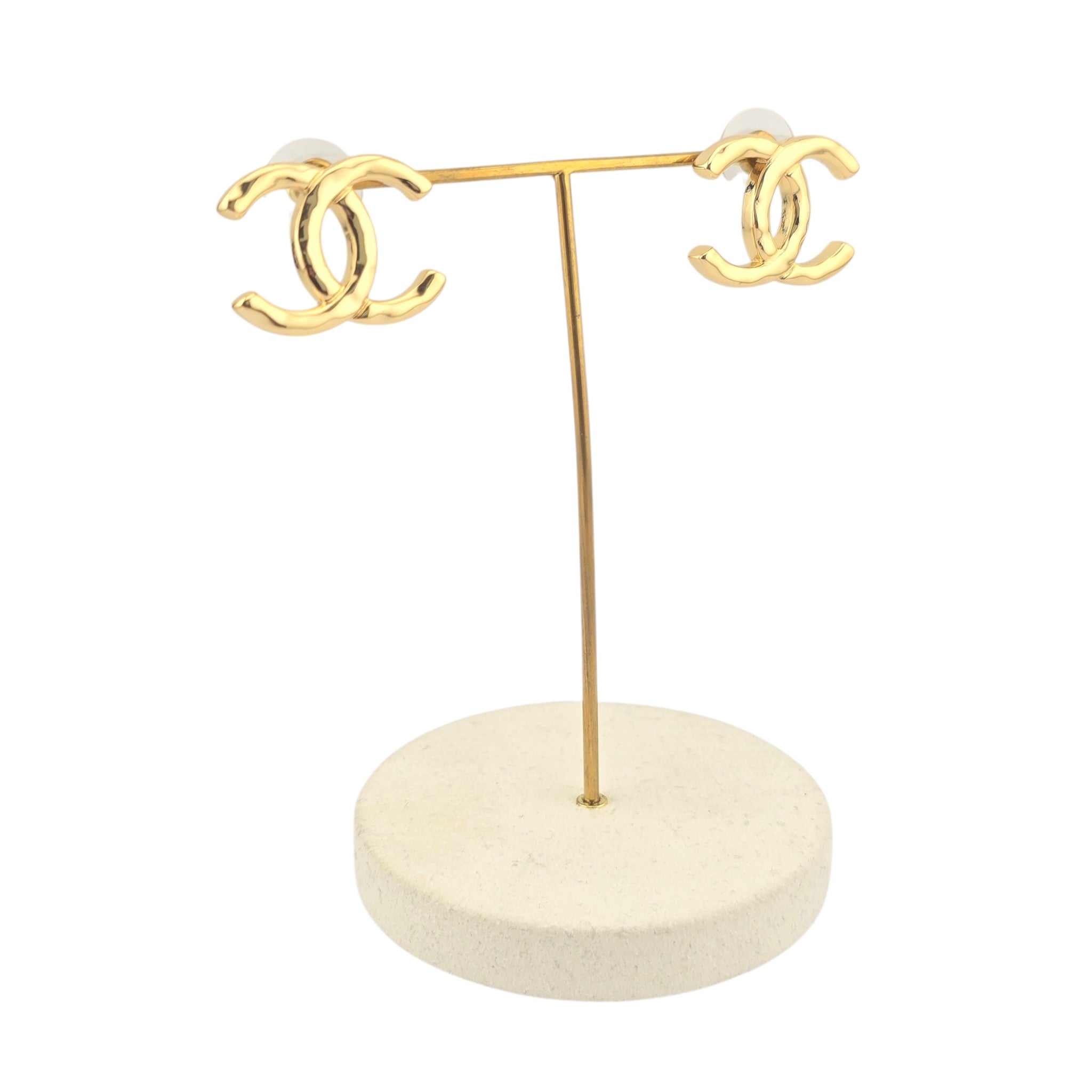 Chanel CC Gold Stud Earrings 2026 CHANEL