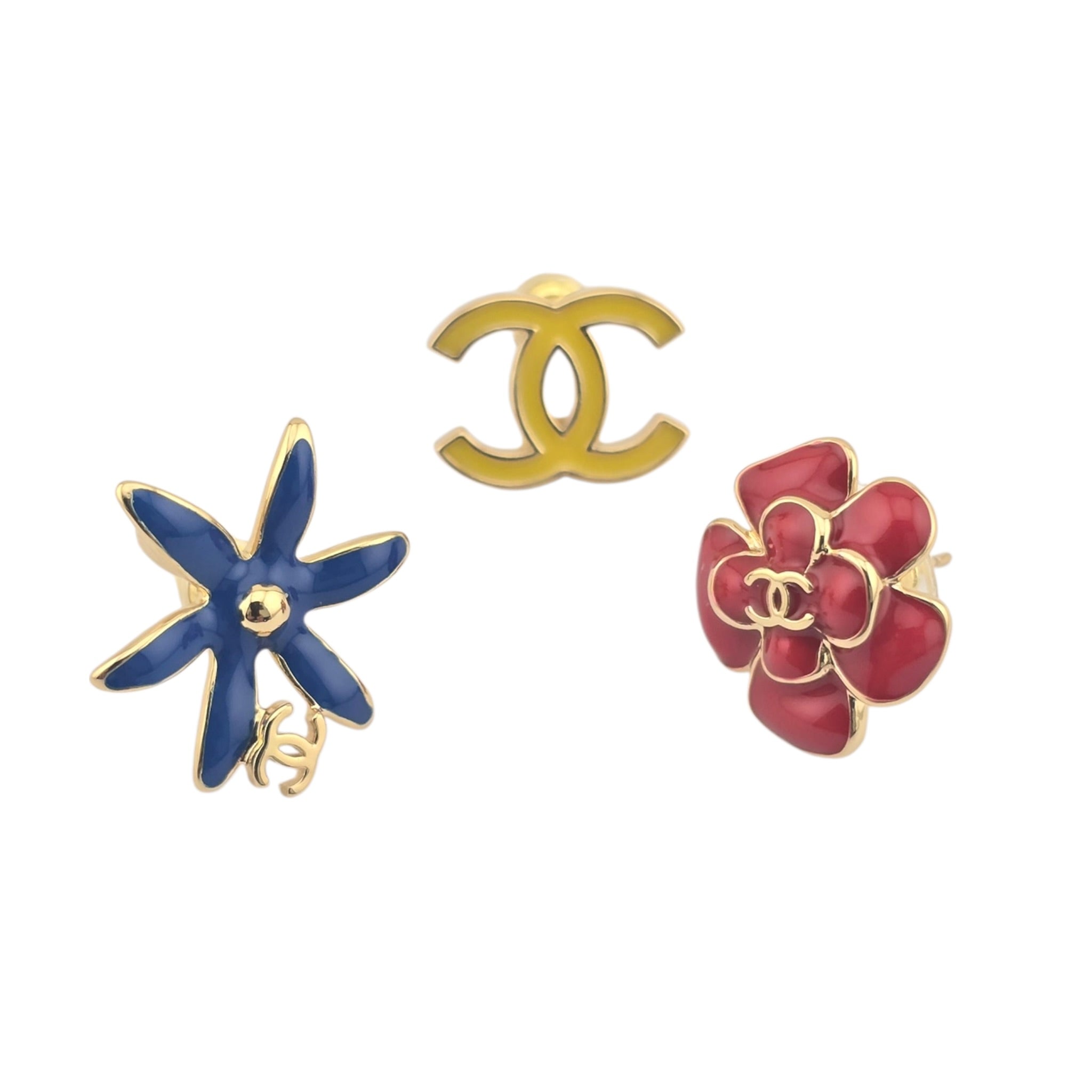 Chanel CC 3 Piece Stud Earrings 2026 CHANEL