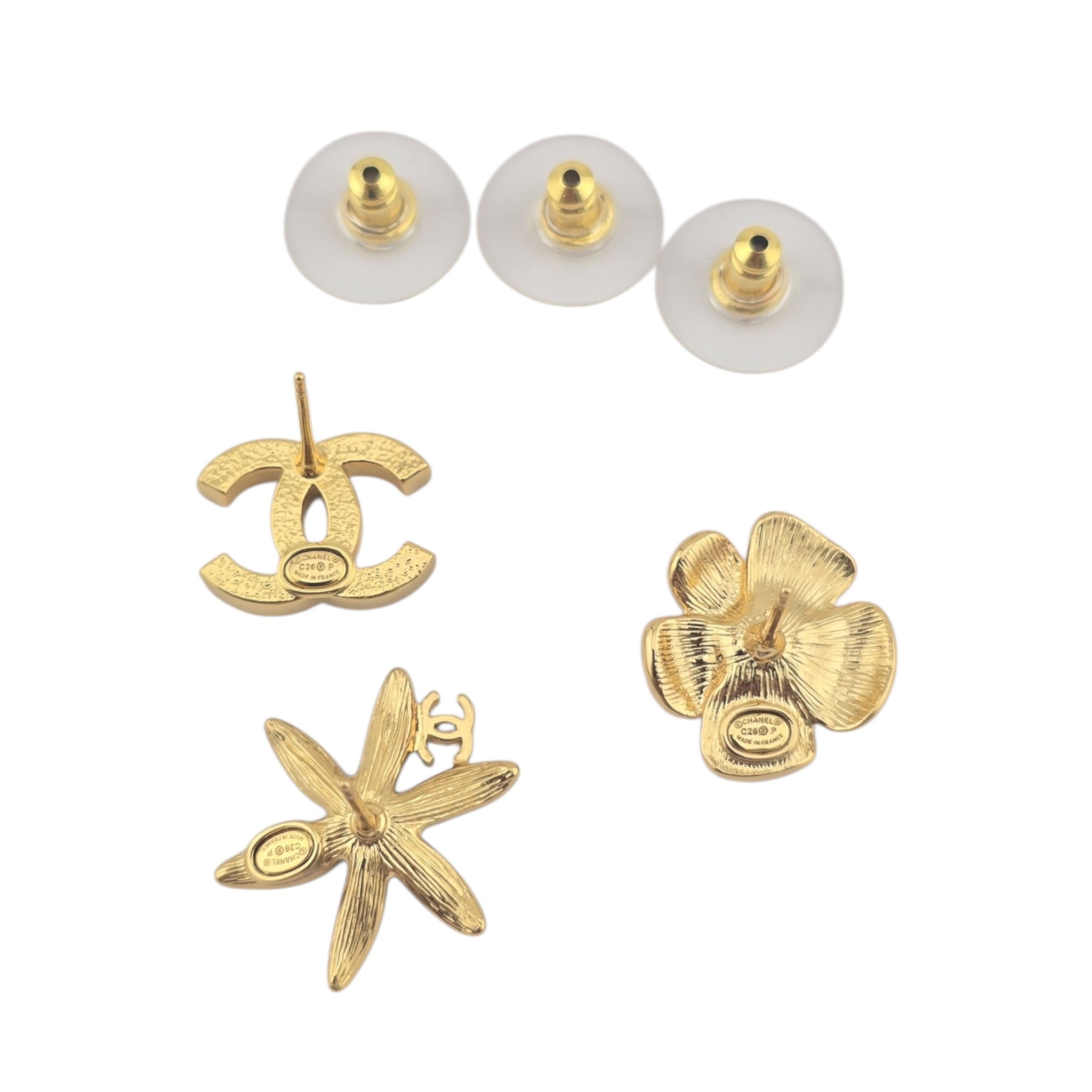 Chanel CC 3 Piece Stud Earrings 2026 CHANEL