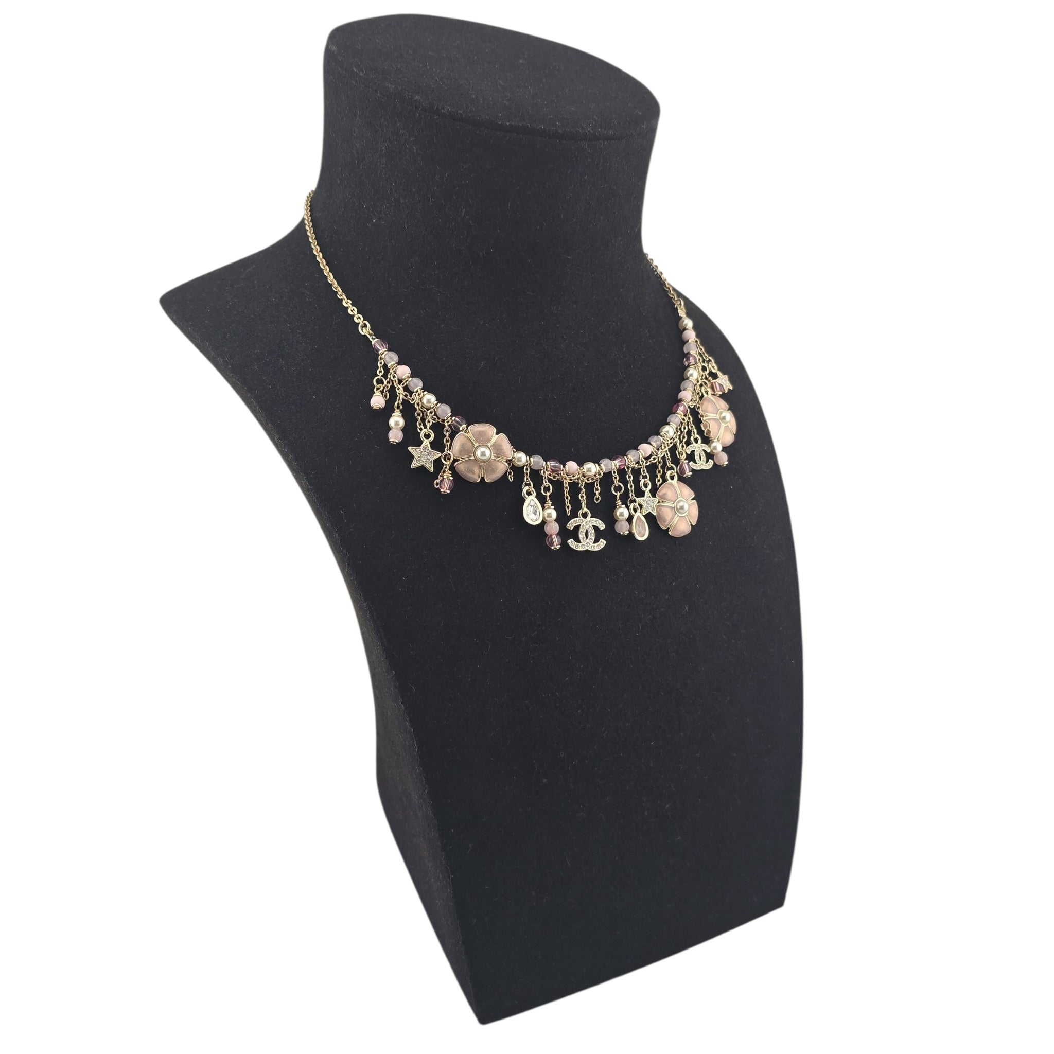 Chanel CC Camellia Pink Gold Necklace 2026 CHANEL