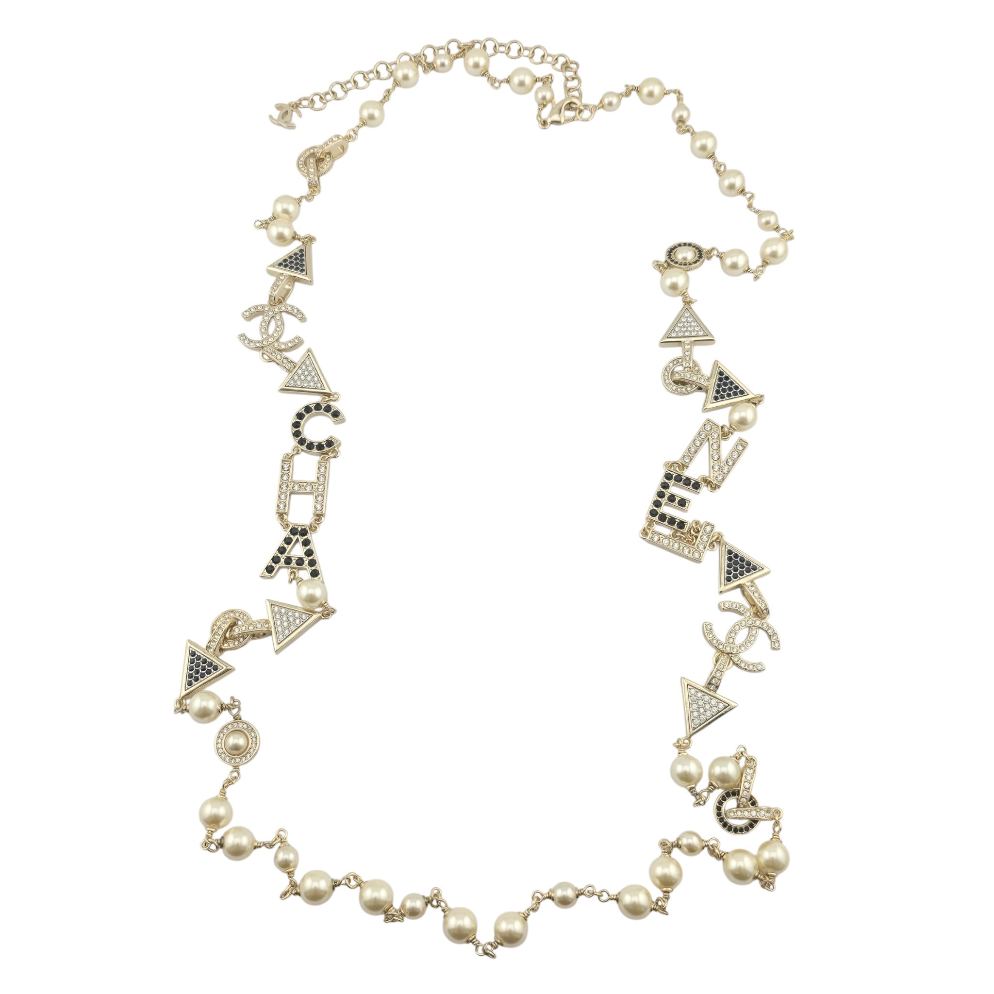 Chanel CC Gold Crystals Long Necklace CHANEL