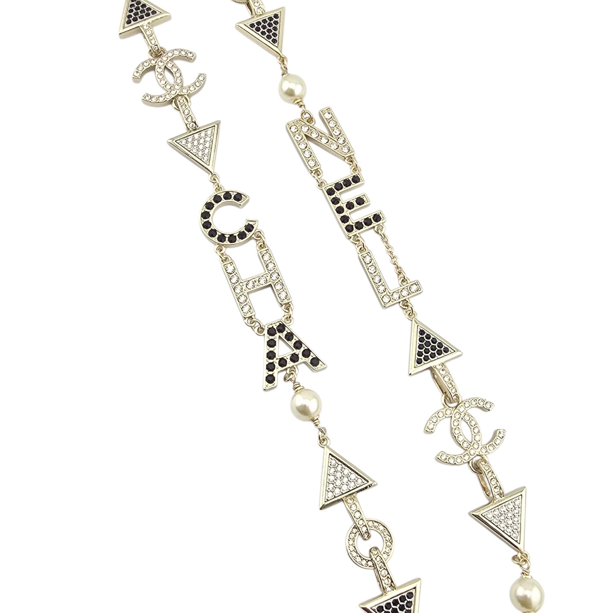 Chanel CC Gold Crystals Long Necklace CHANEL
