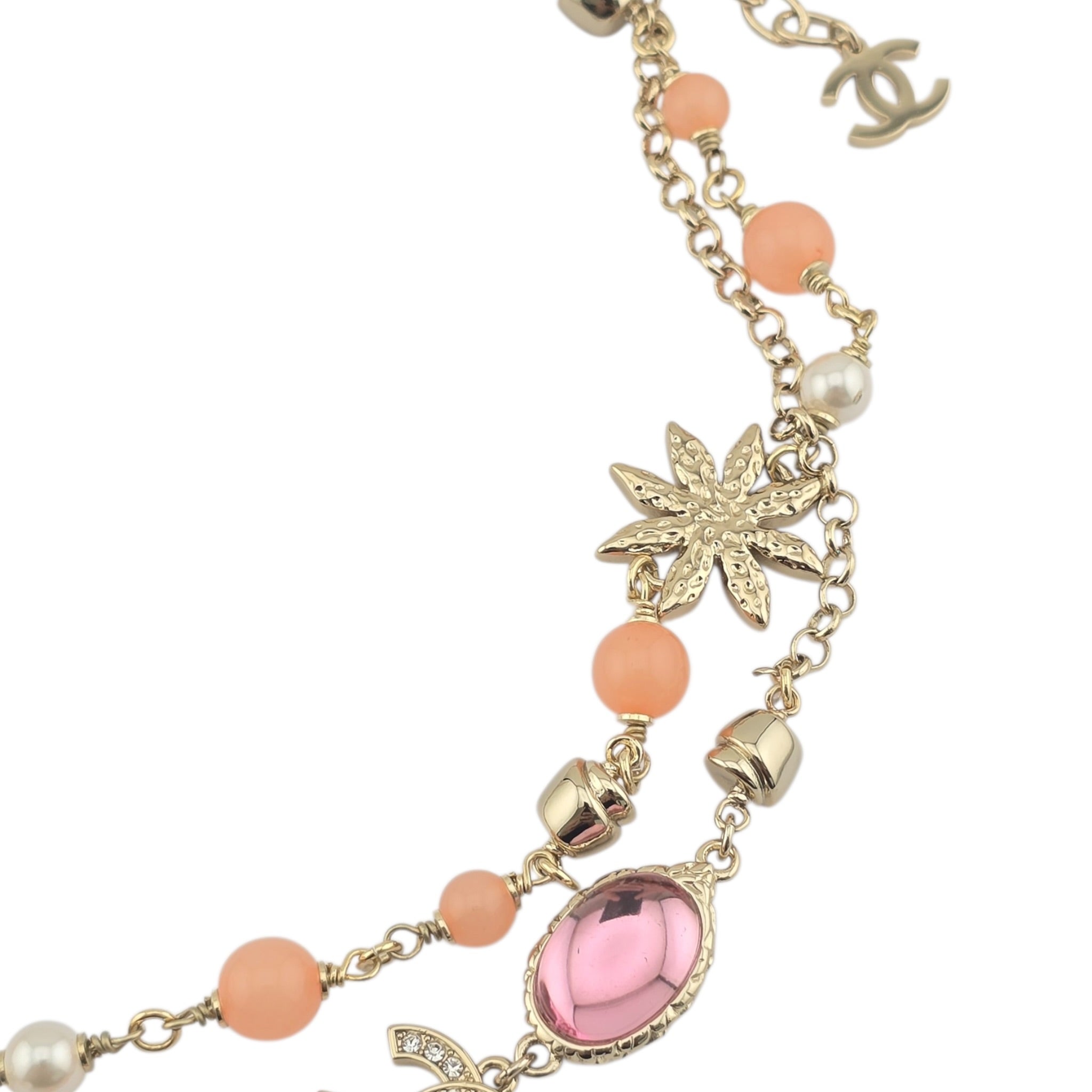 Chanel CC Flower Resin Faux Pearl Long Necklace 2026 CHANEL