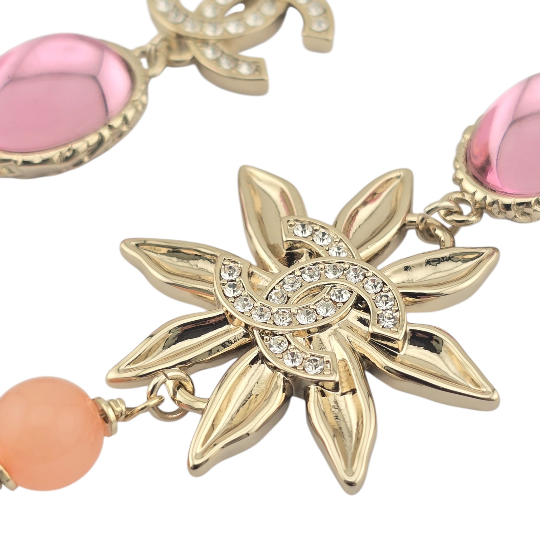 Chanel CC Flower Resin Faux Pearl Long Necklace 2026 CHANEL