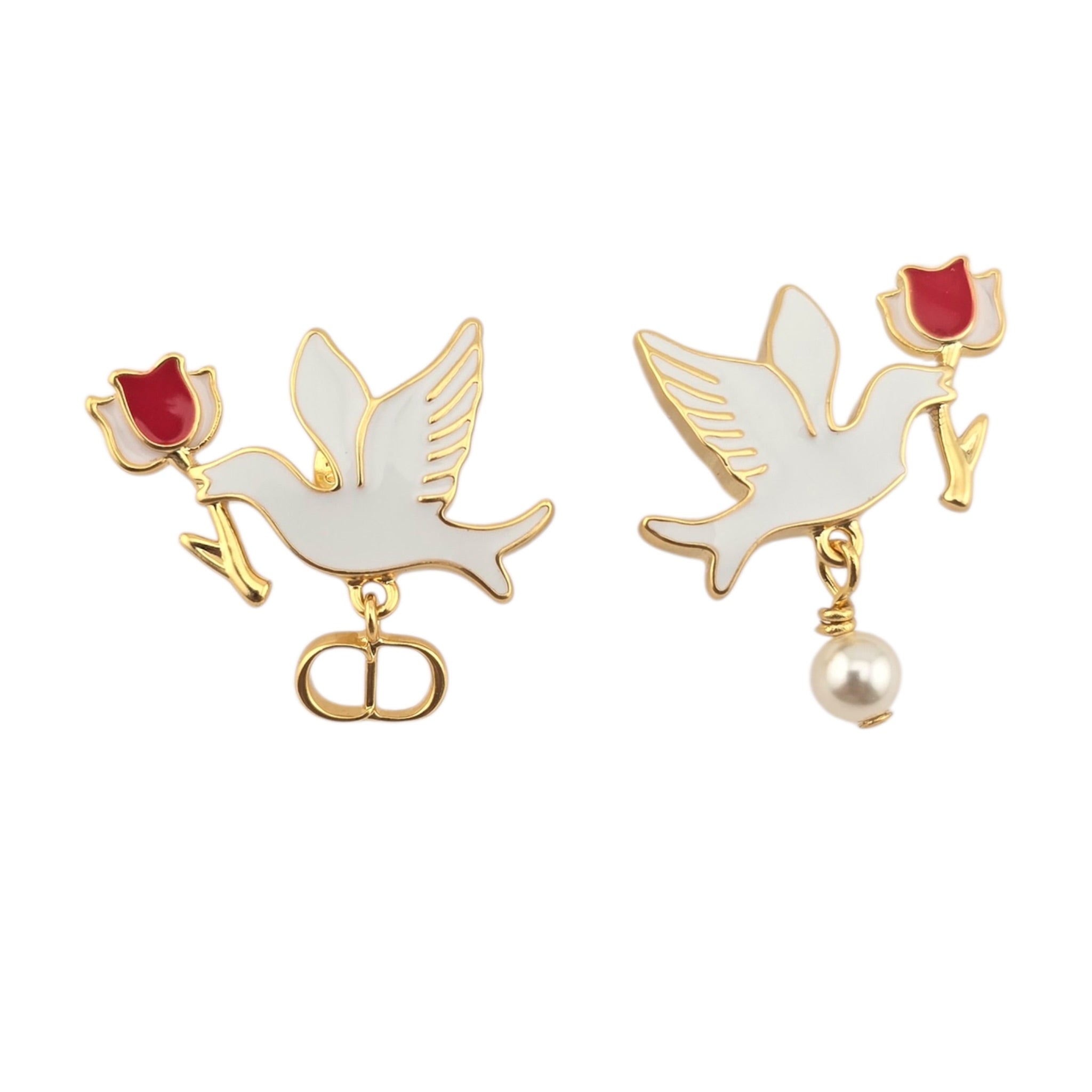 Christian Dior Dioramour Doves & Roses Earrings DIOR