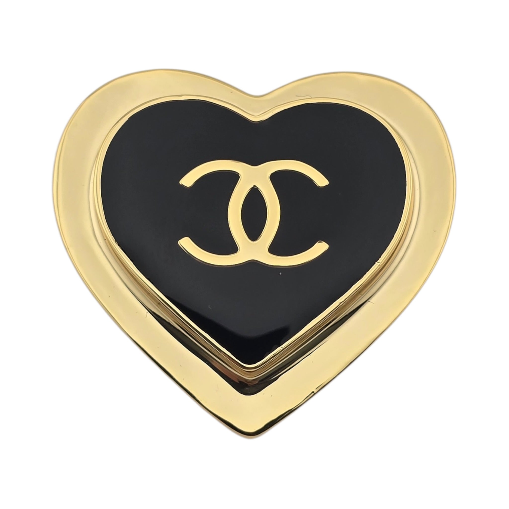 Chanel CC Black Heart Pin Brooch 2026 CHANEL