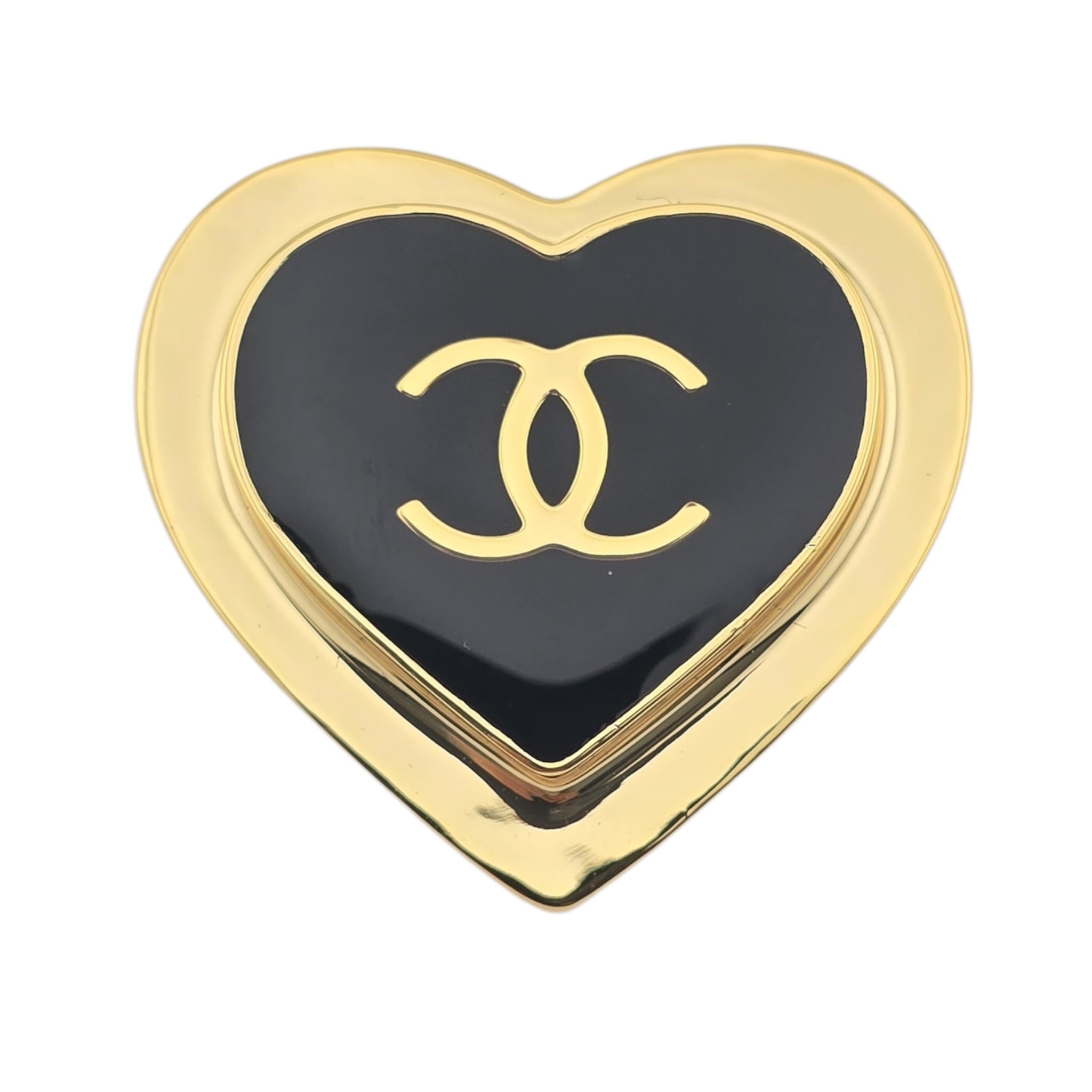 Chanel CC Black Heart Pin Brooch 2026 CHANEL