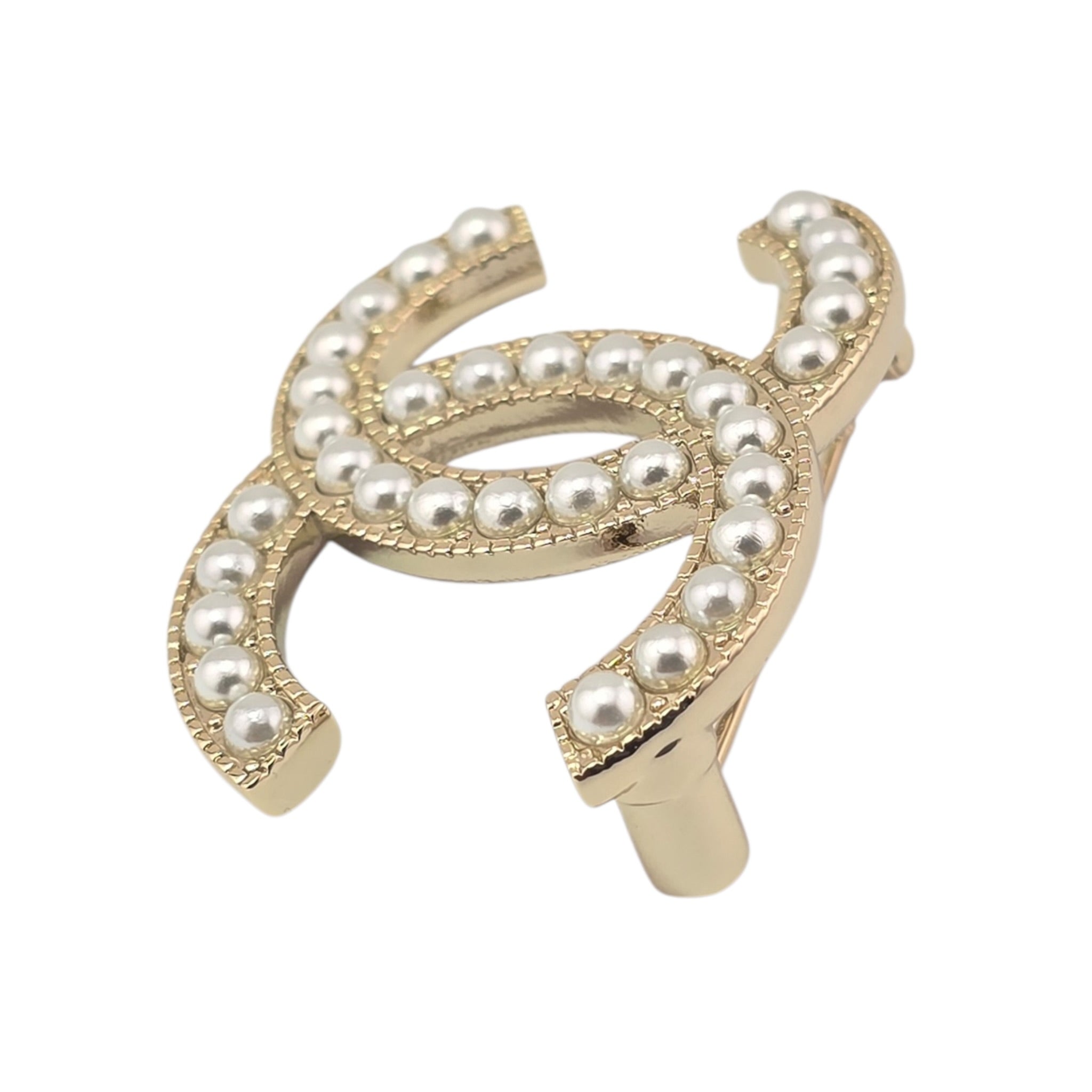 Chanel CC Faux Pearl Gold Brooch 2023 CHANEL