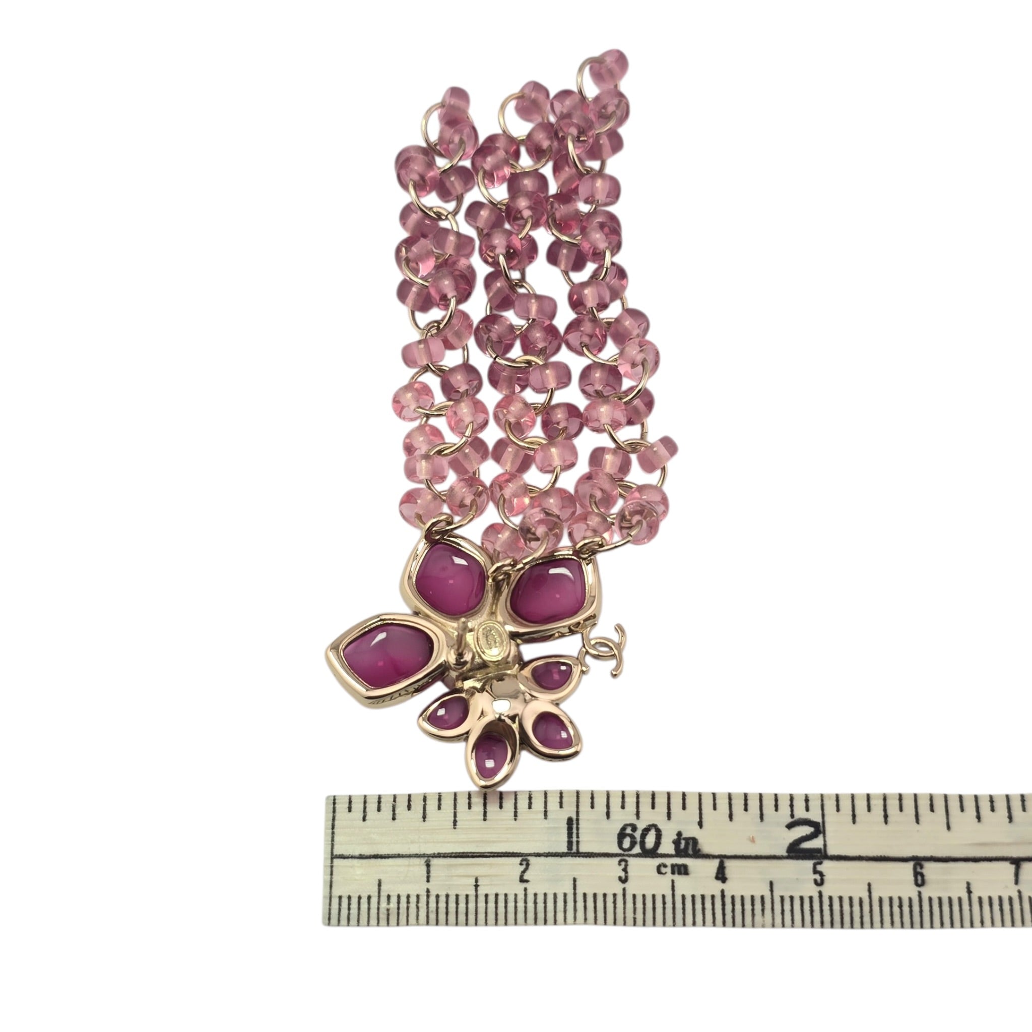 Chanel CC Pink Crystal Stud Flower Brooch 2026 CHANEL