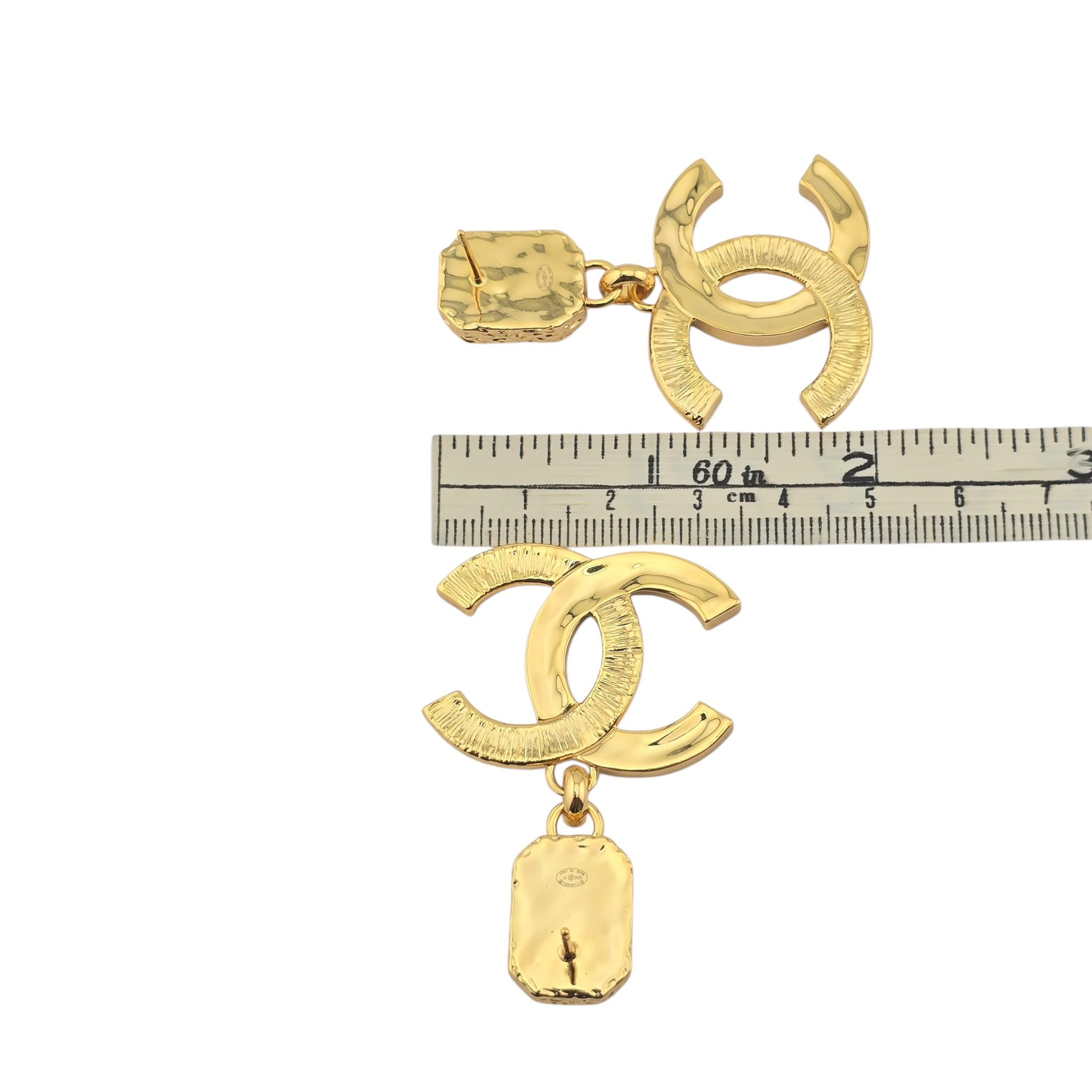 Chanel CC Pendant Gold Red Drop Earrings 2024 CHANEL