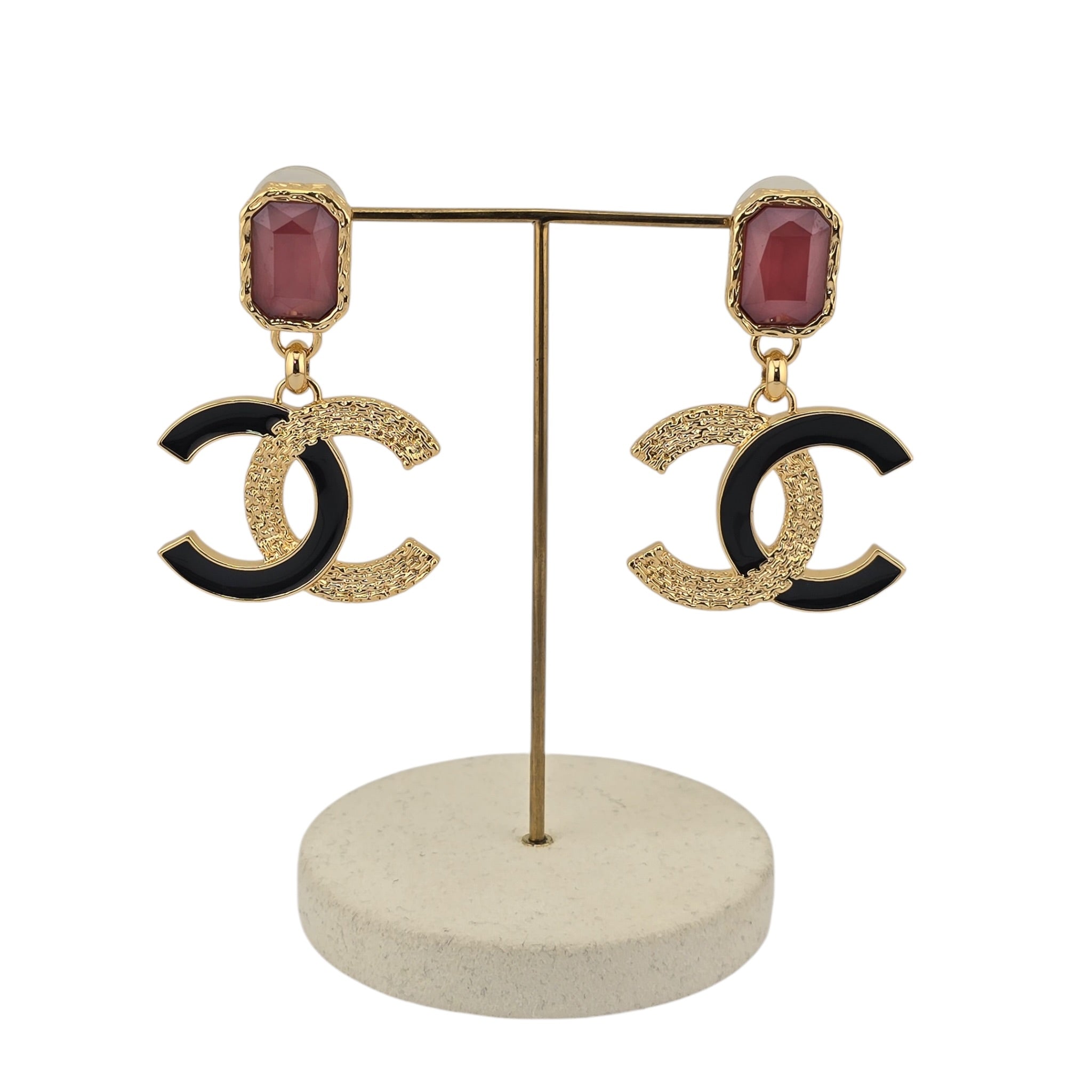 Chanel CC Pendant Gold Red Drop Earrings 2024 CHANEL