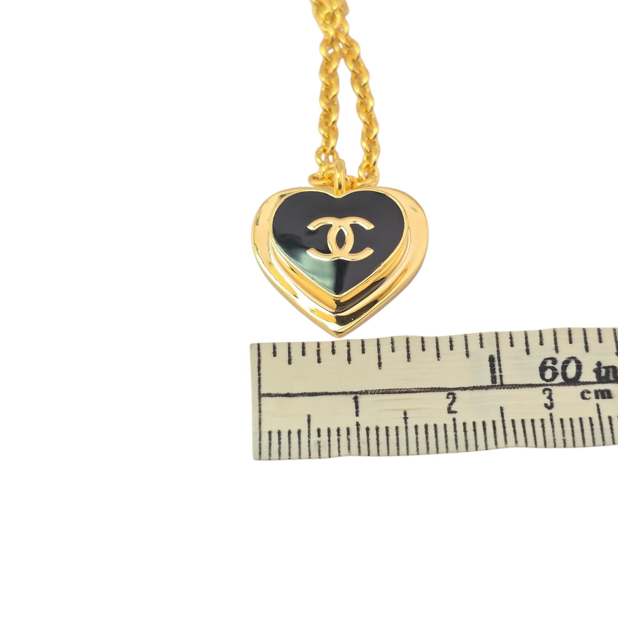 Chanel CC Black Heart Necklace 2026 CHANEL