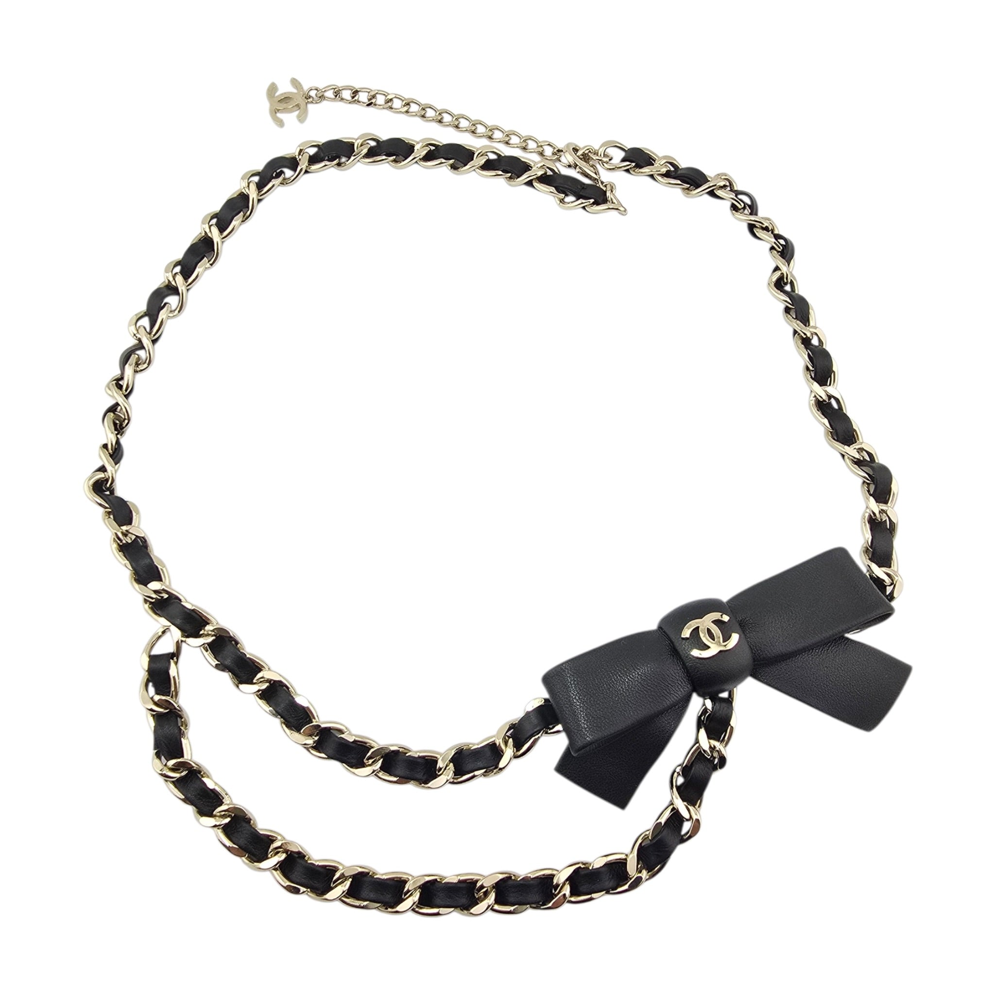 Chanel CC Gold Black Leather Chain Belt 2025 CHANEL