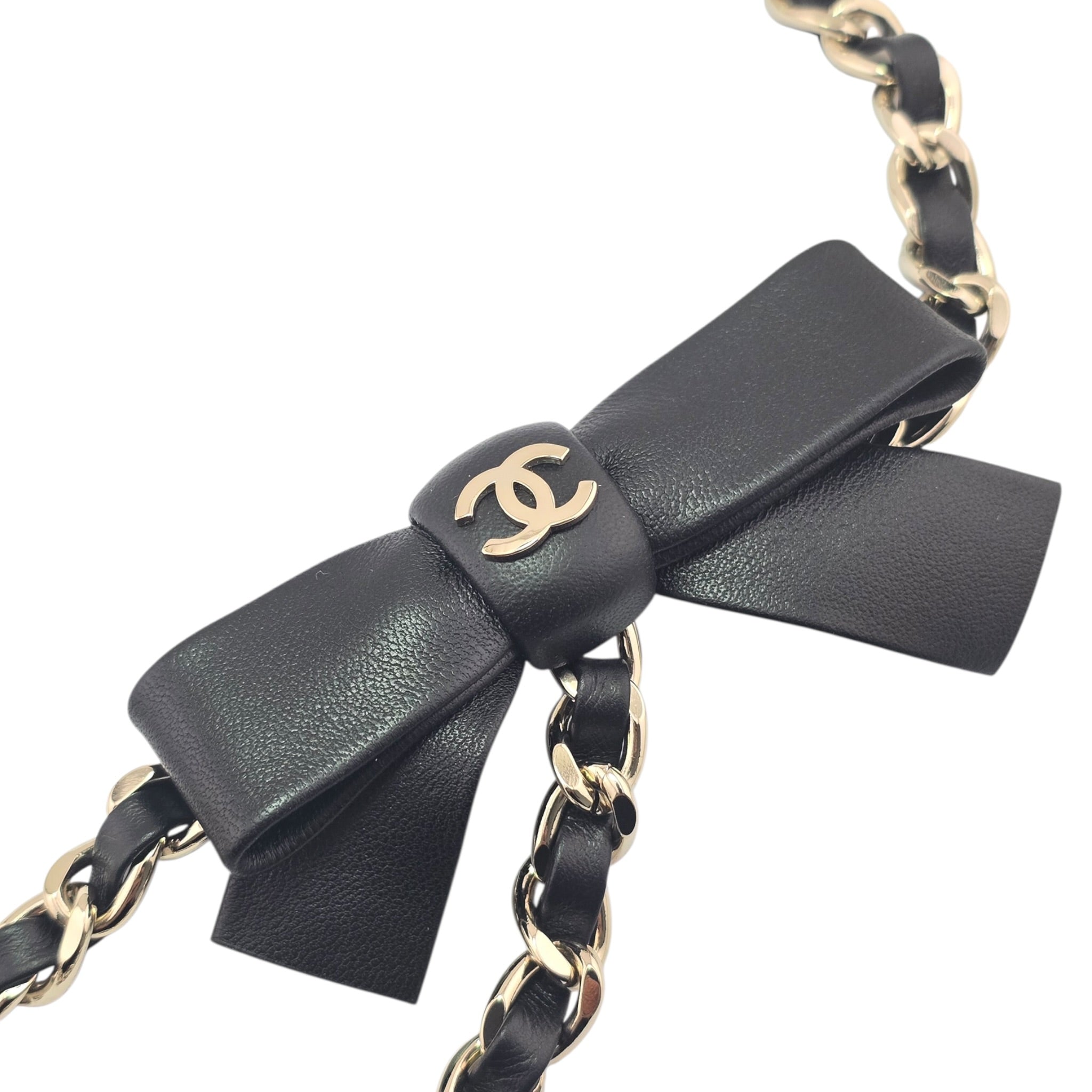 Chanel CC Gold Black Leather Chain Belt 2025 CHANEL