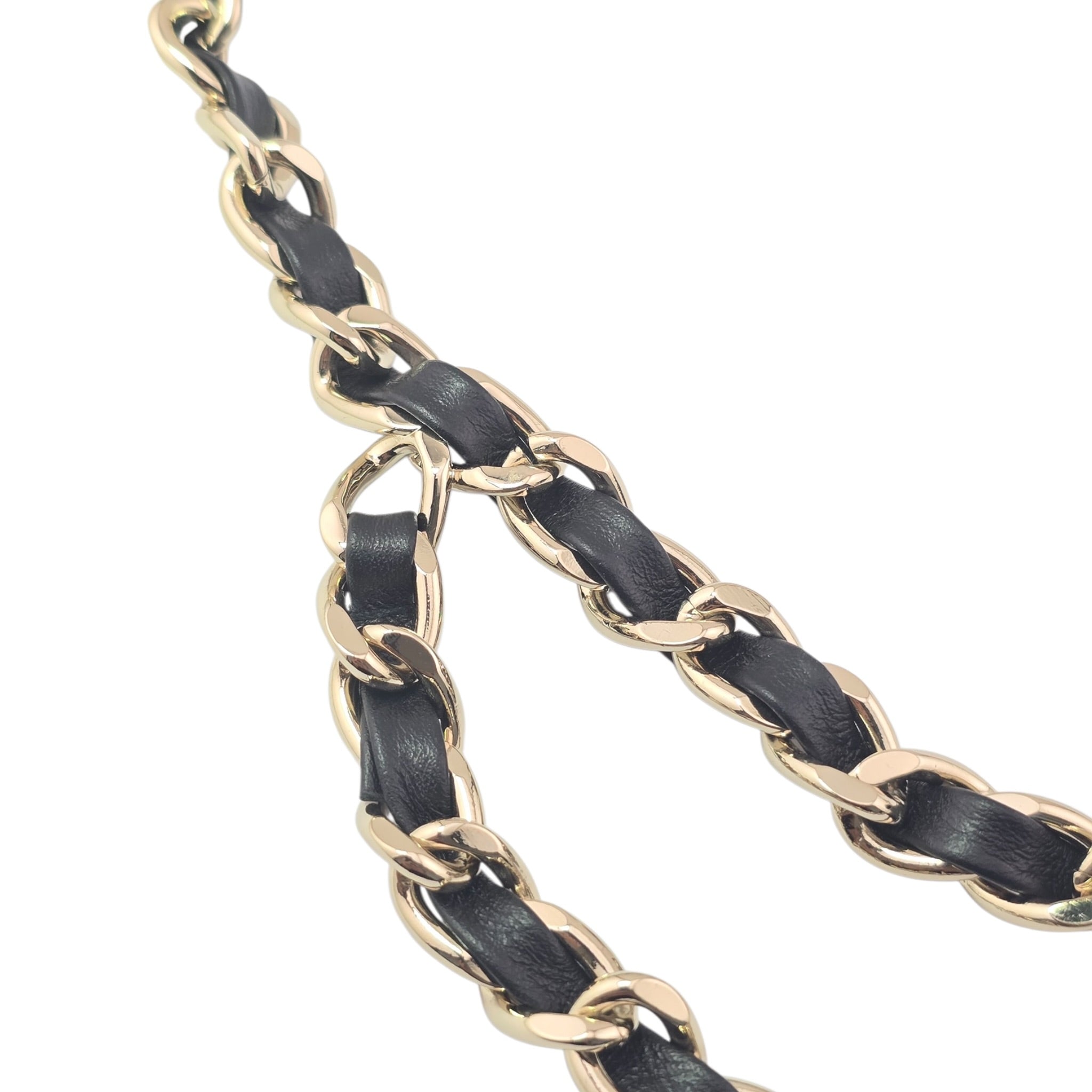 Chanel CC Gold Black Leather Chain Belt 2025 CHANEL